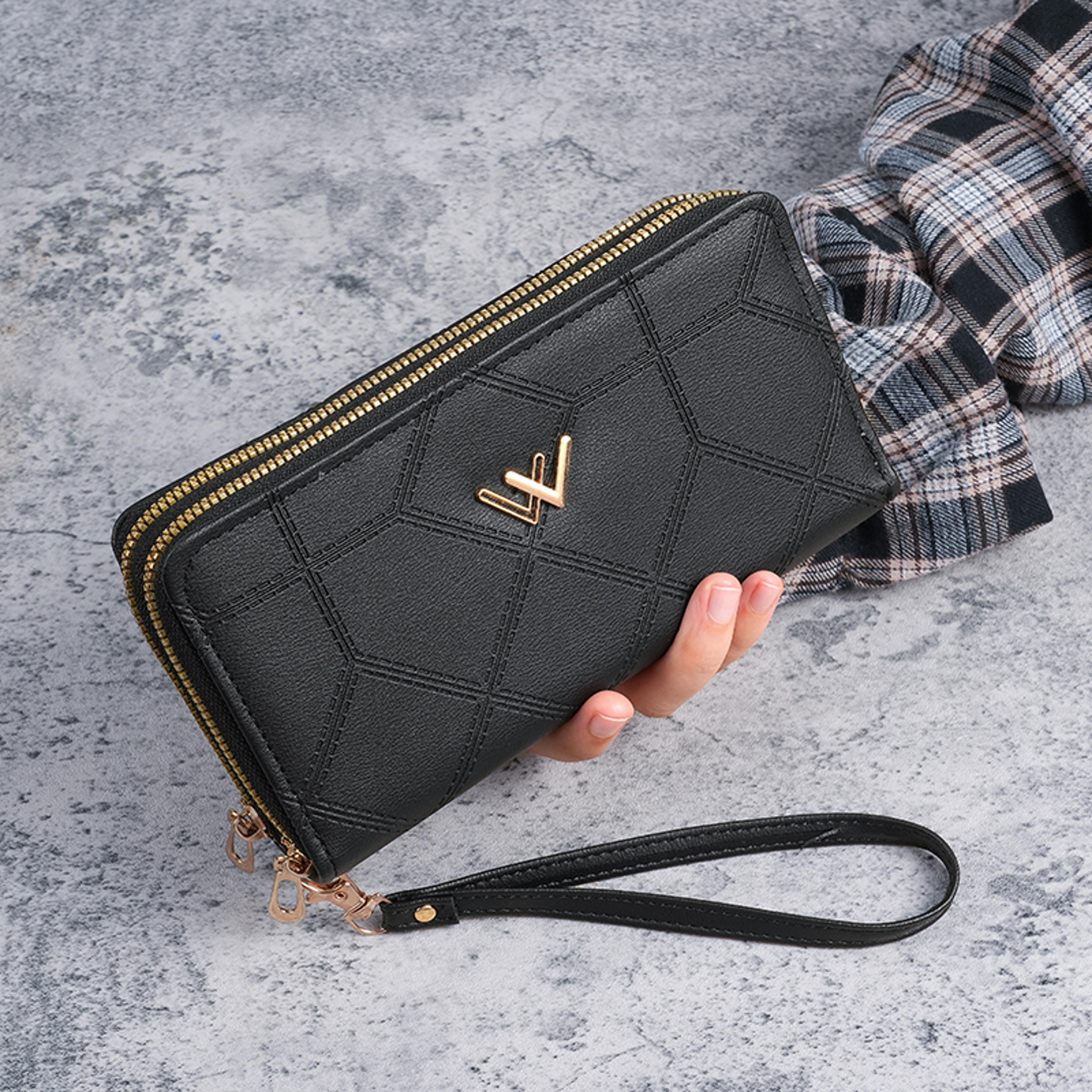 large capacity clutch bag for ladies, high-end double wallet mobile phone bag