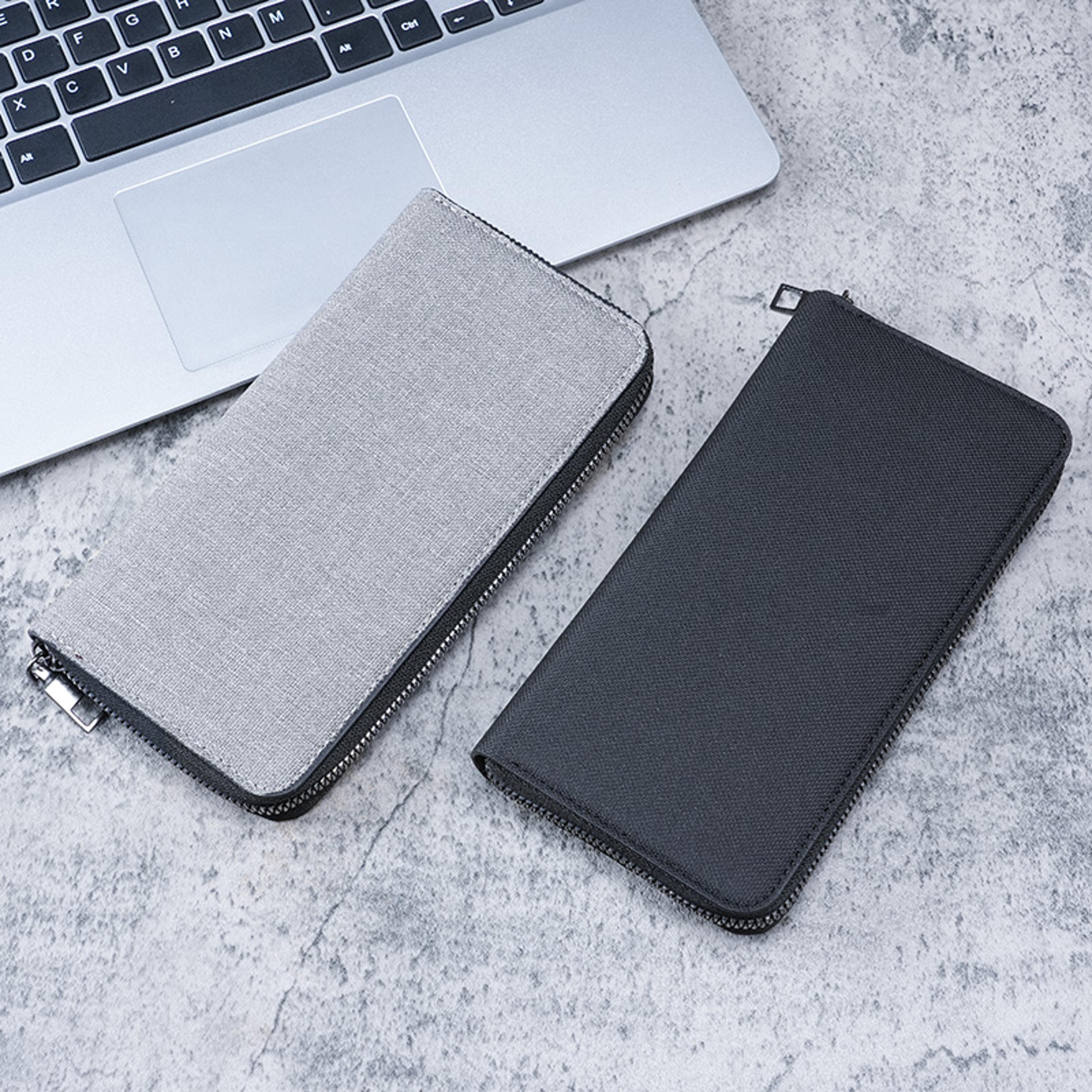 multi-card business wallet for men, large capacity zipper clutch