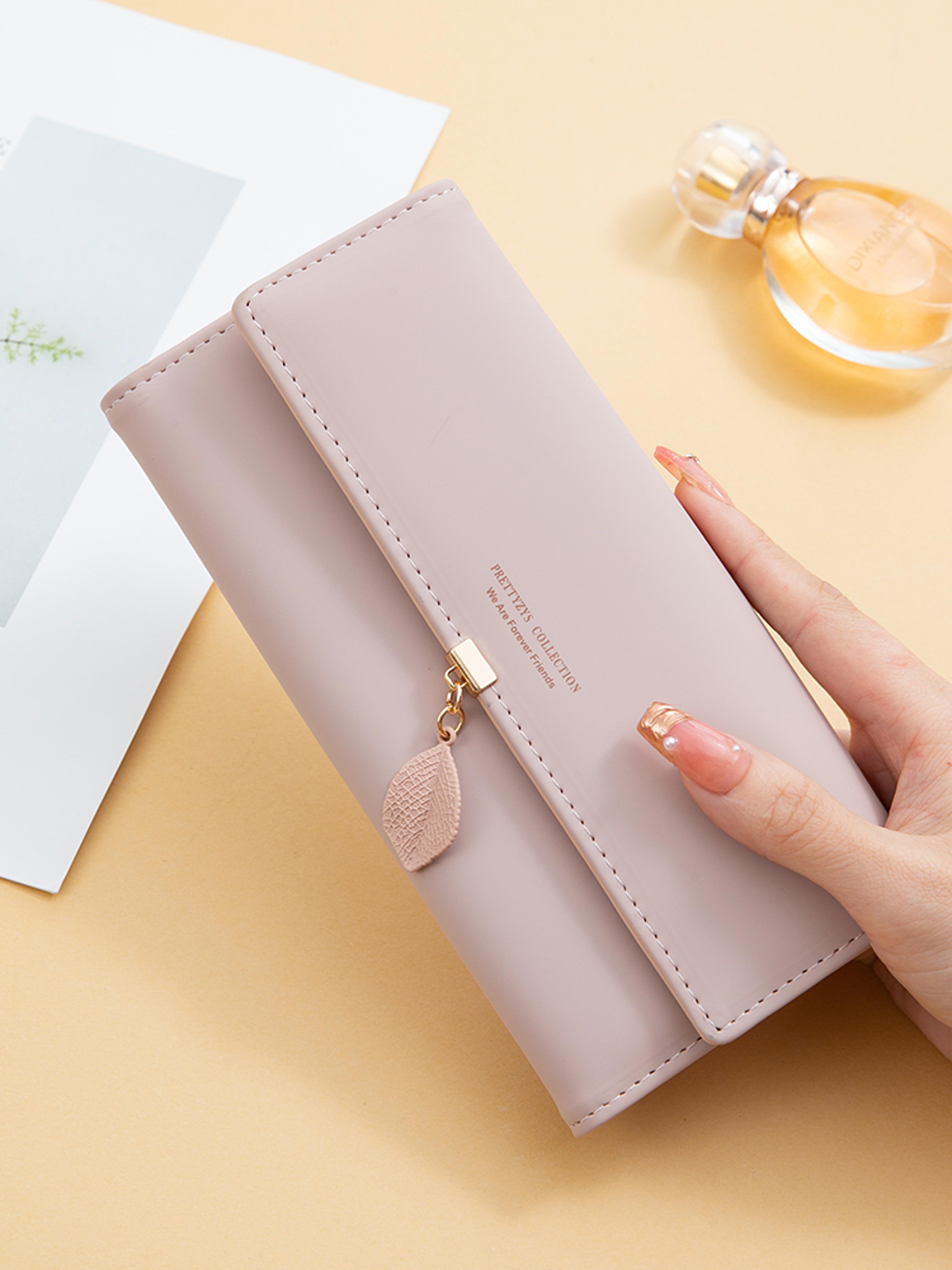 hot selling women's pu leather bag, japanese and south korea style, spring summer fold bag with fresh leaf pendant
