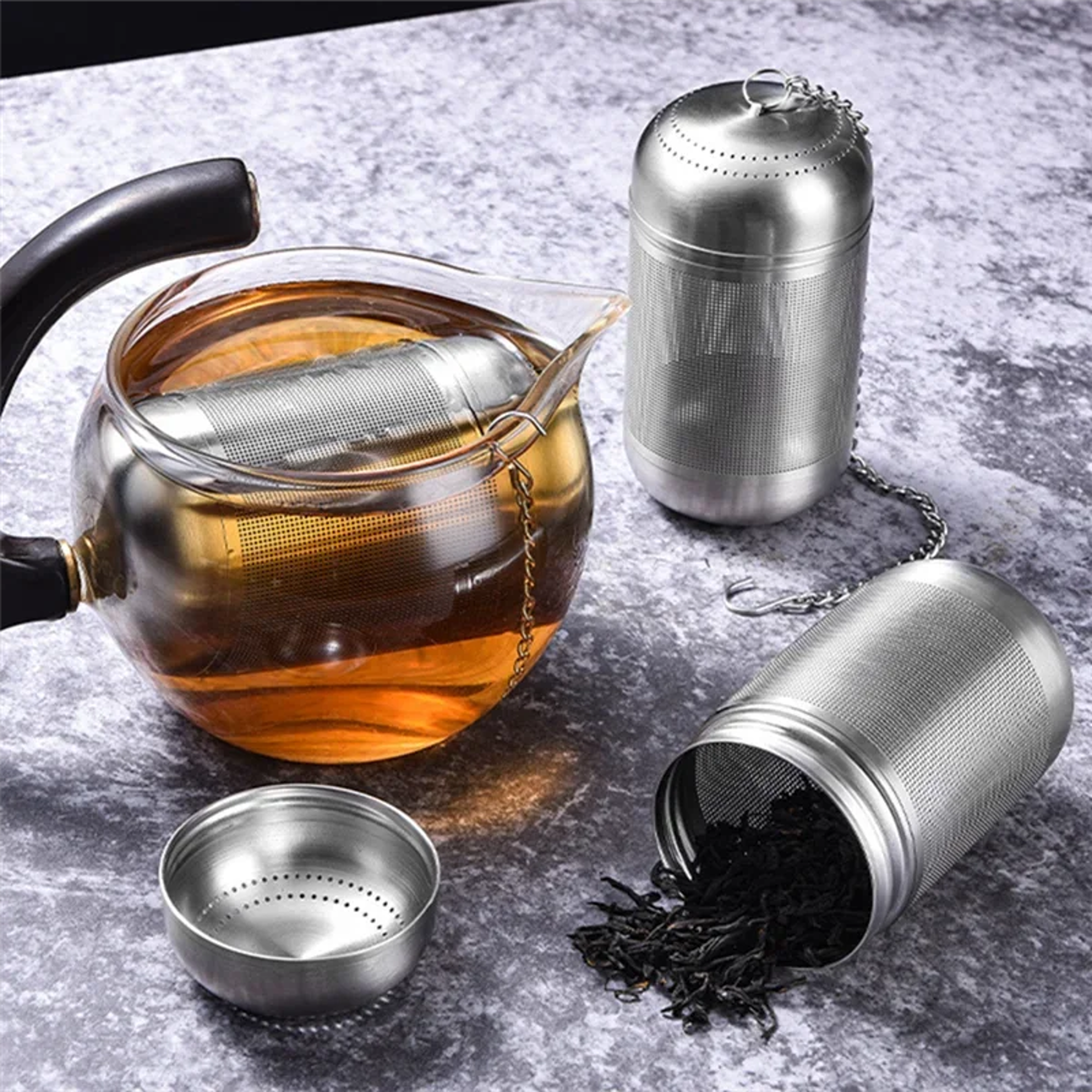 infuser ball stainless steel tea strainer fine mesh filter for teapot coffee and seasoning