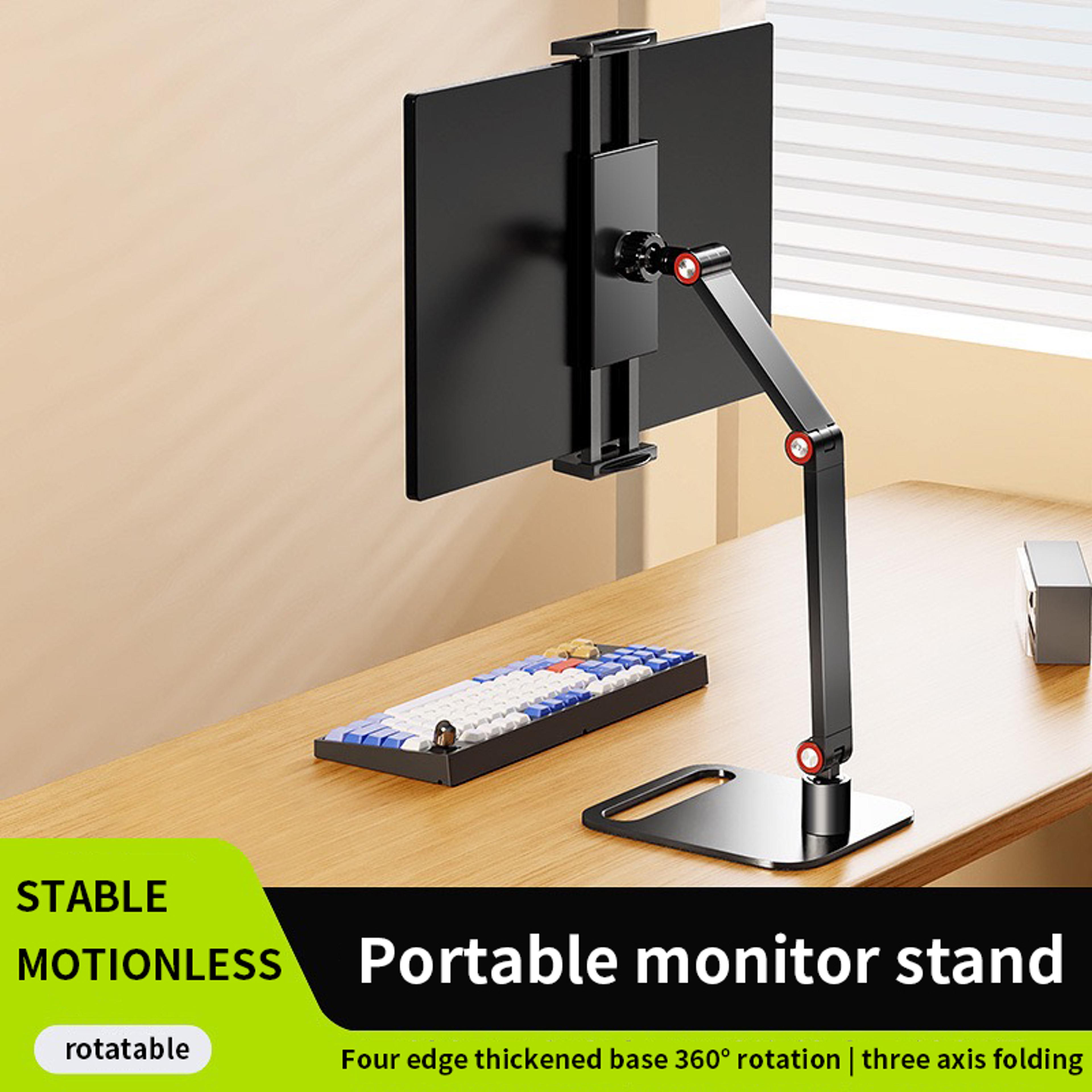 adjustable ° swivel monitor stand, tablet clamp holder, compatible tablets, portable desktop stand