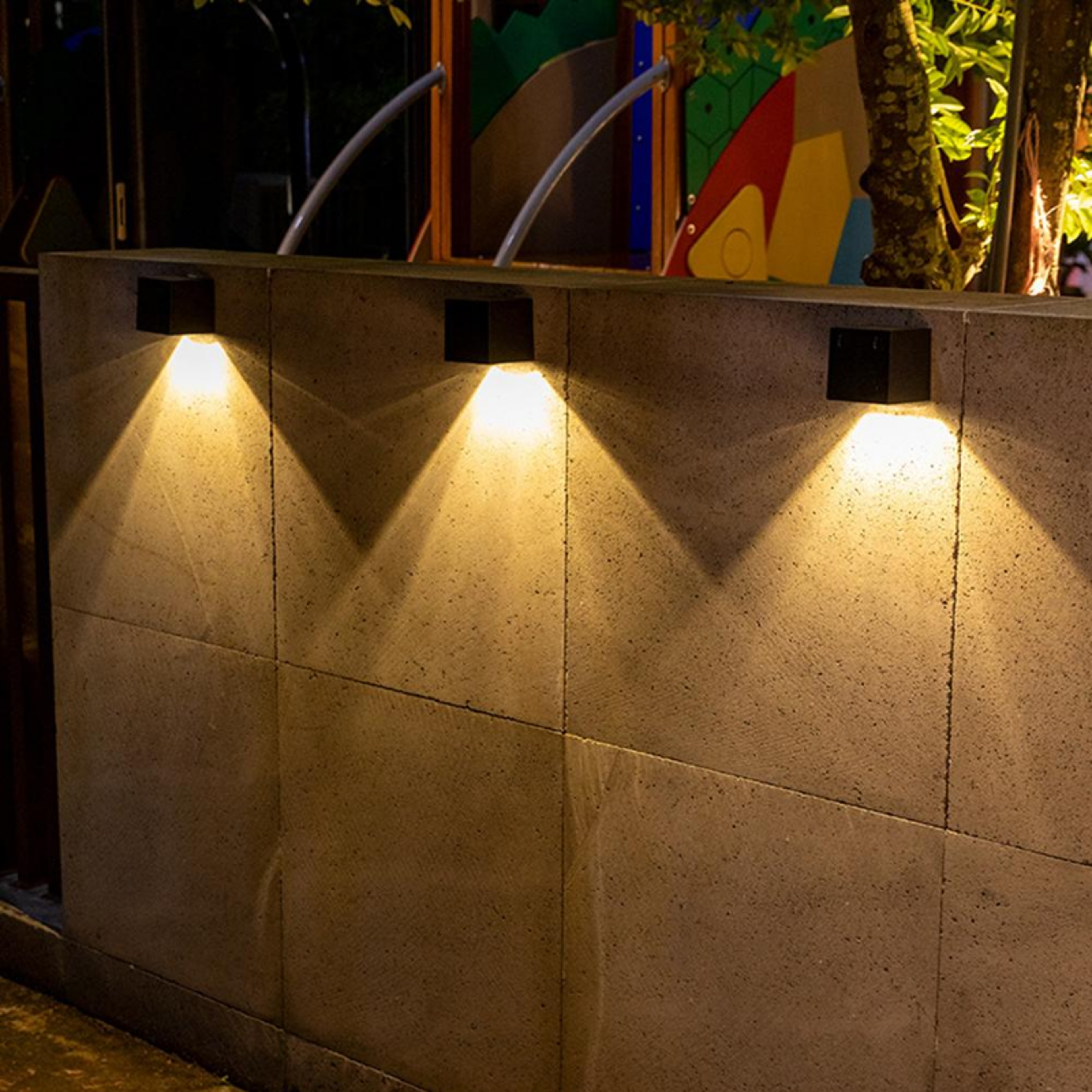 outdoor wall lamp led solar light garden square fence lighting courtyard decoration wall lamp