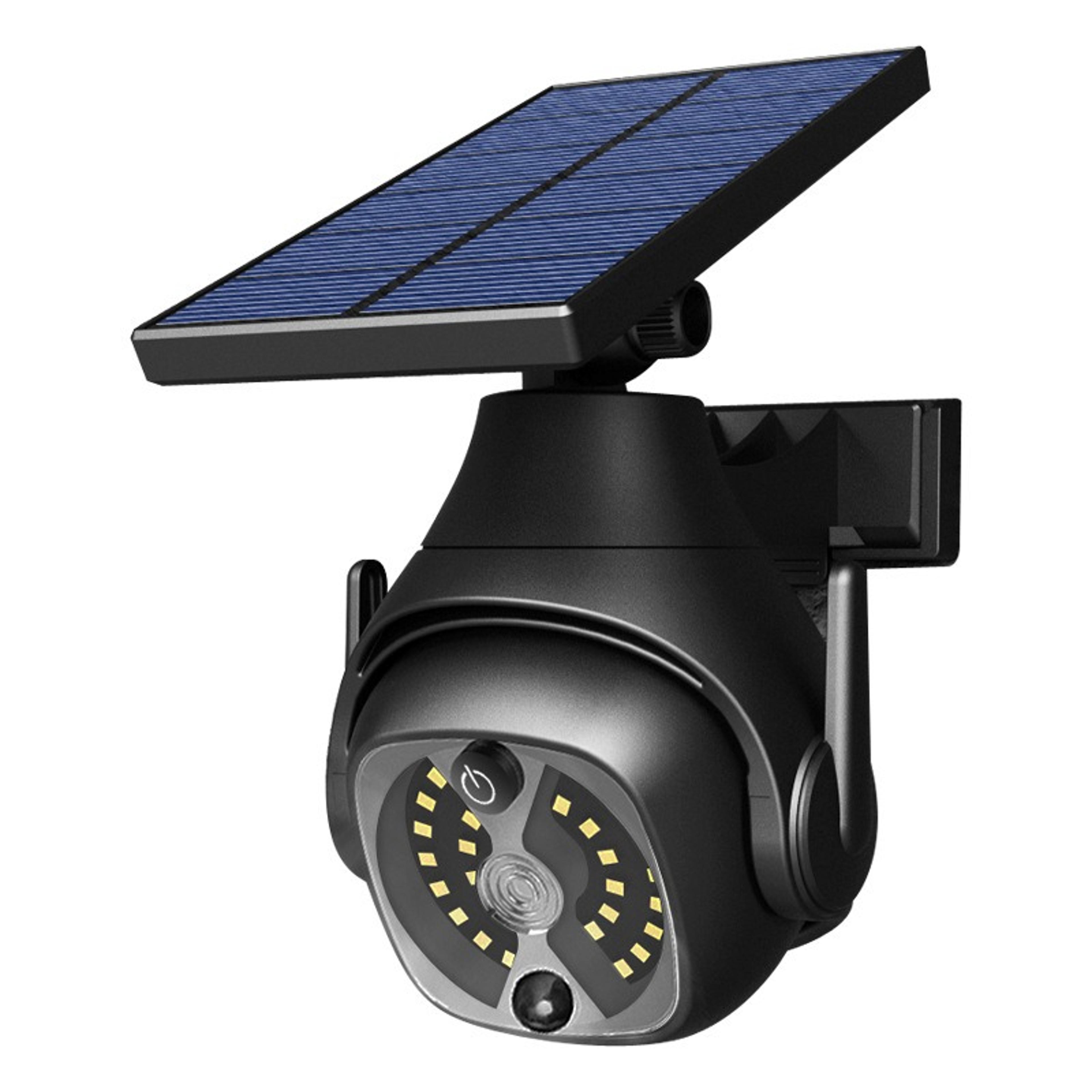 solar wall light with motion sensor, fake security camera, modes waterproof outdoor light for garden