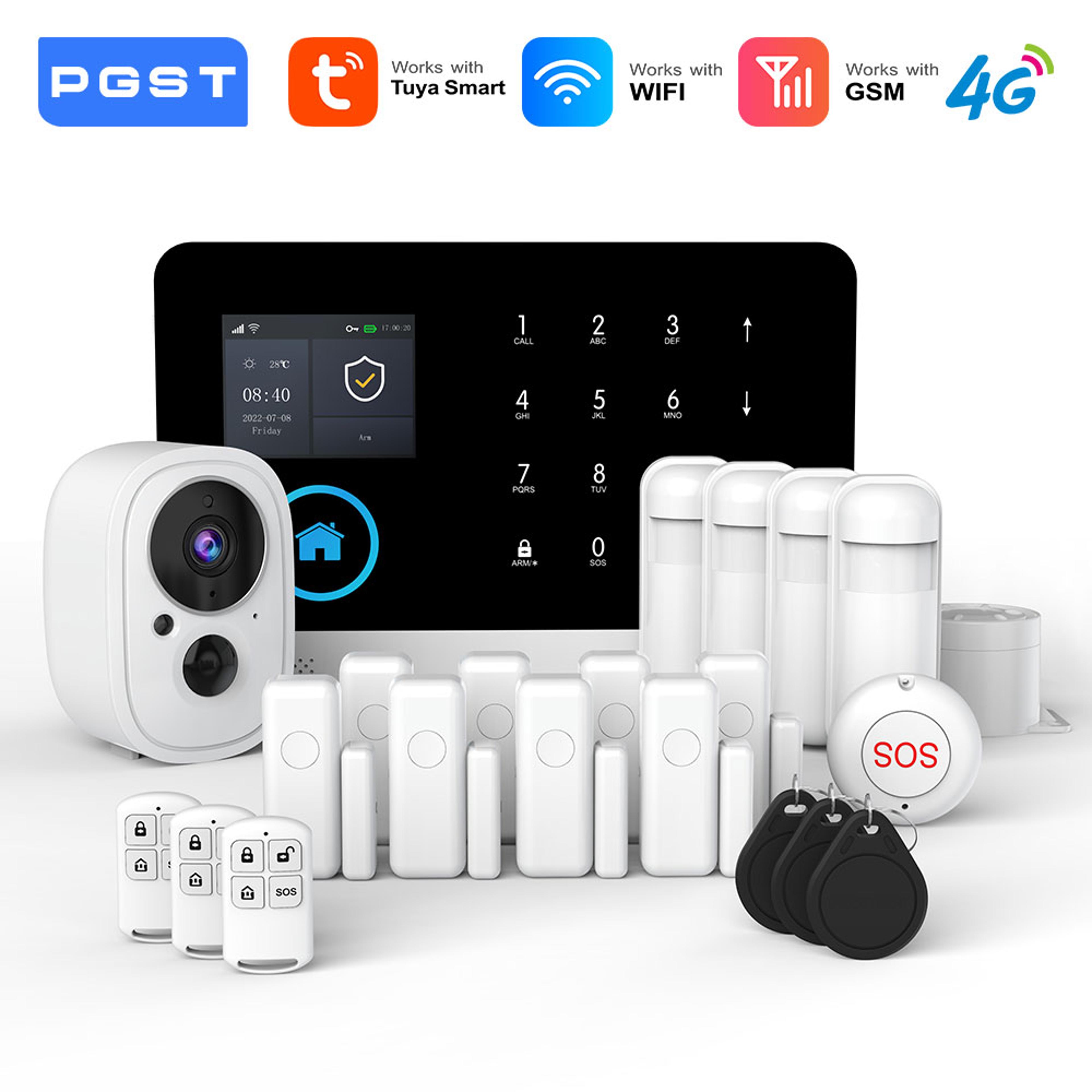 wifi gsm home security system, screen with rfid card & pir motion