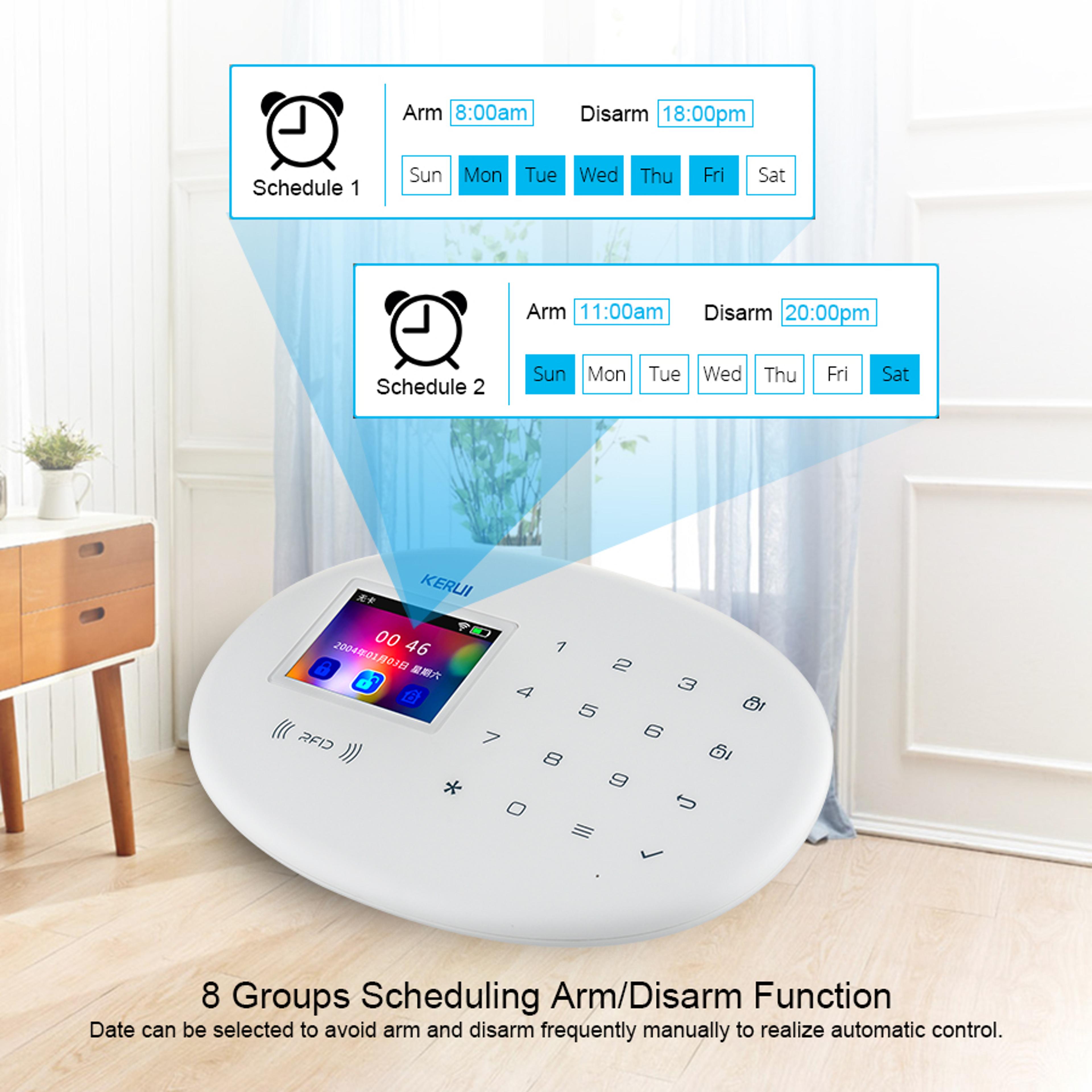 wifi gsm home security protection alarm system kit , tuya smart, alexa support, motion detector