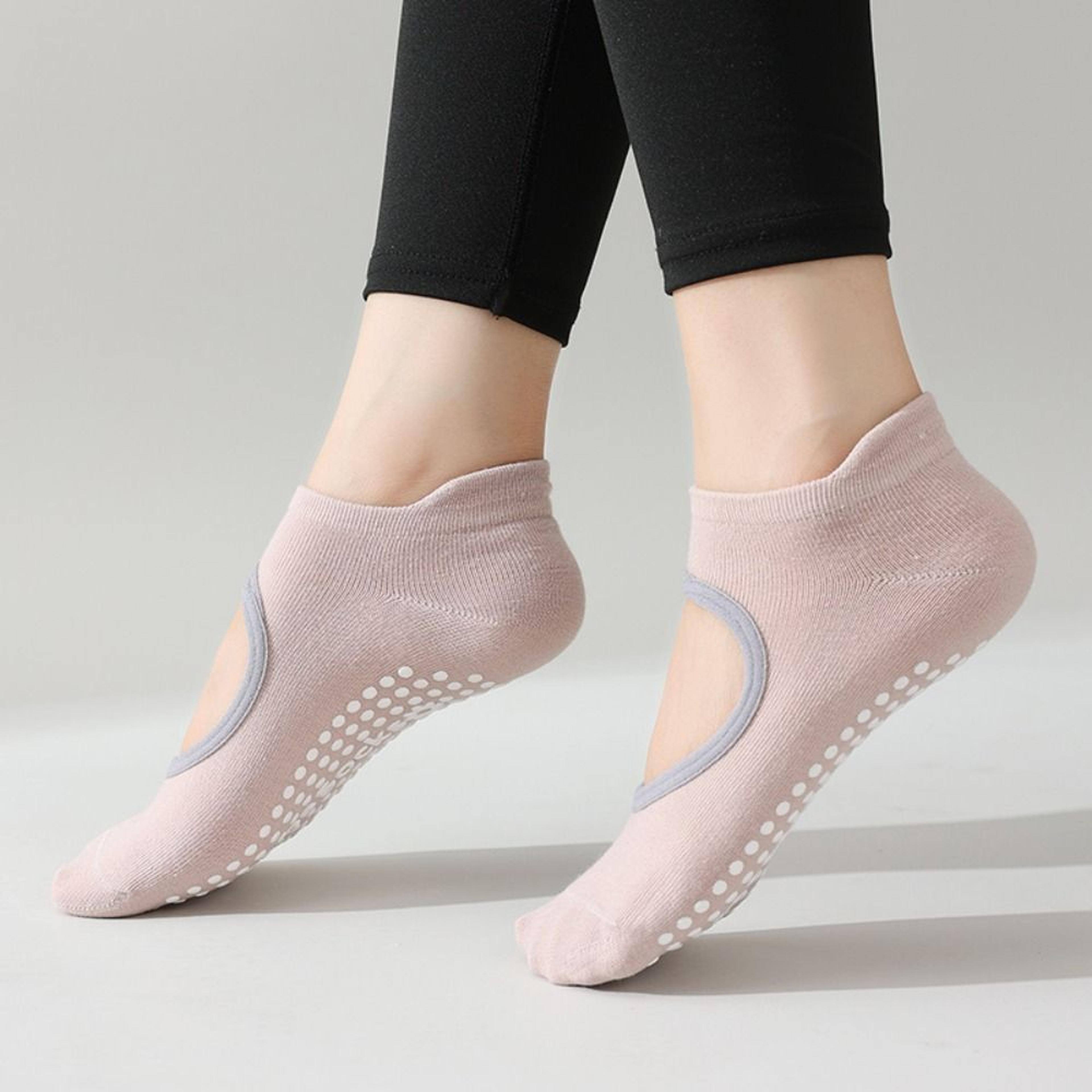 breathable sports socks for women, professional non-slip yoga socks, backless pilates elastic socks