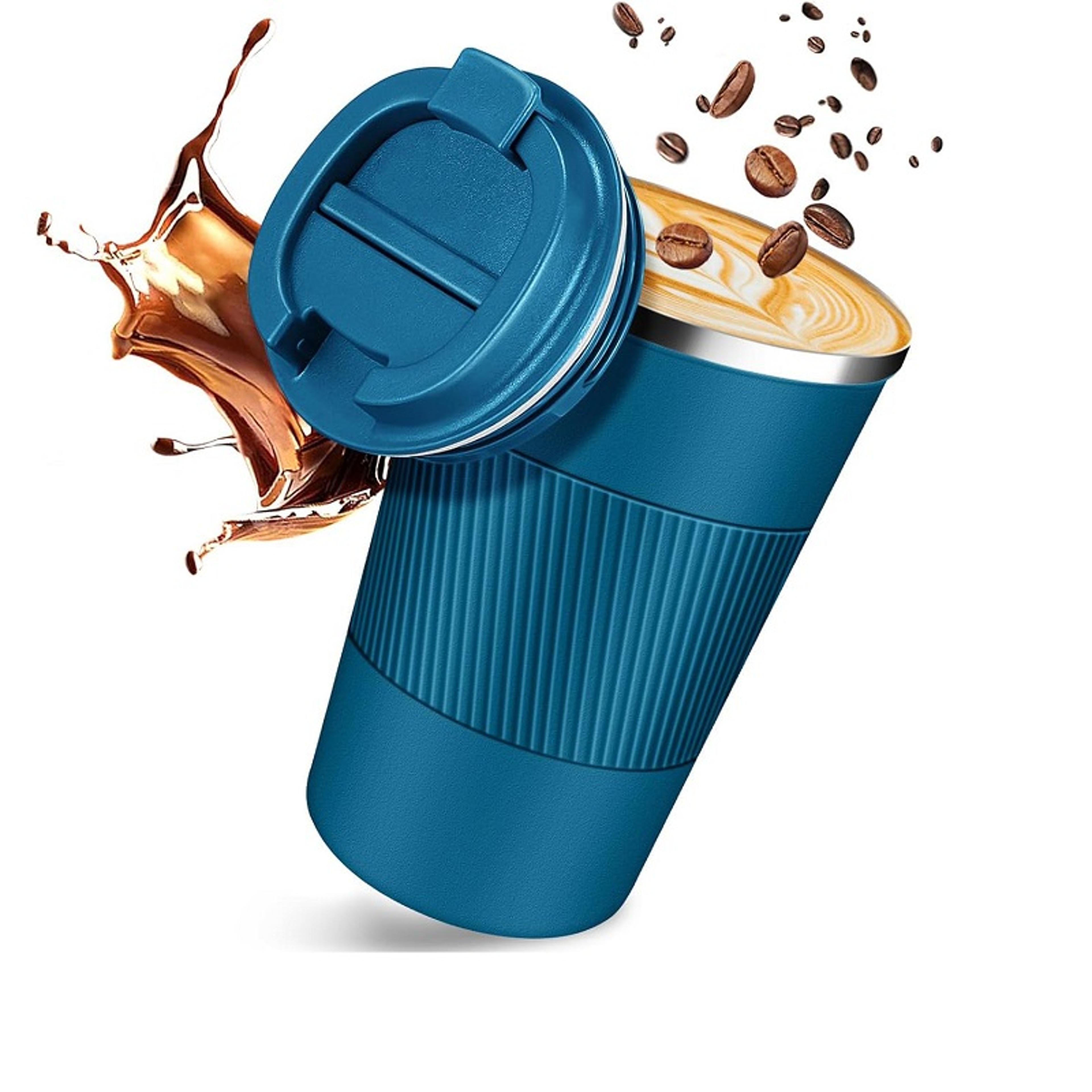 insulated stainless steel coffee mug, thermal travel mug, leak-proof reusable bottle for hot & cold drinks, tea, coffee