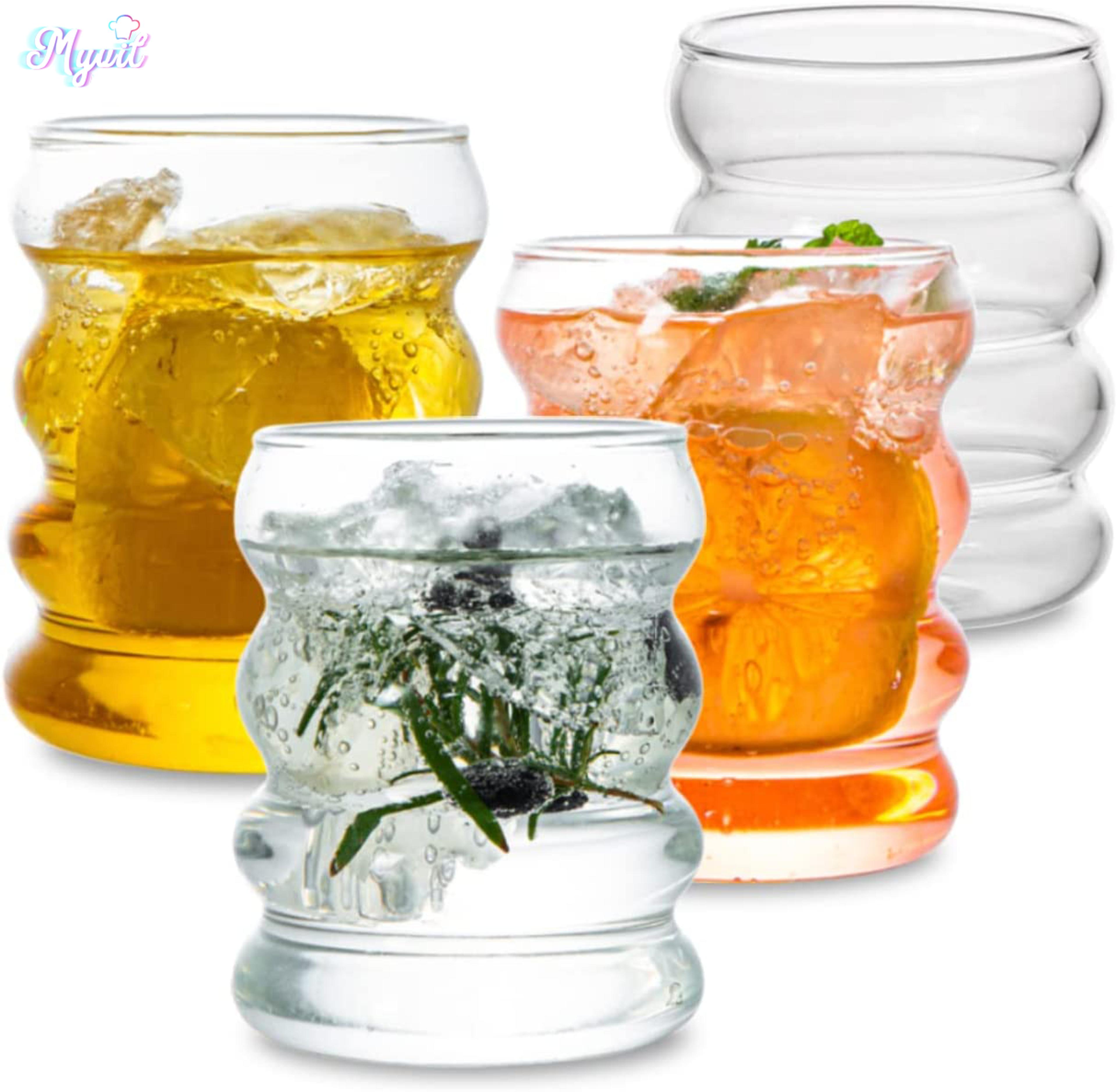 creative glass cup, heat resistant ripple mug, borosilicate drinkware for tea coffee juice milk home use