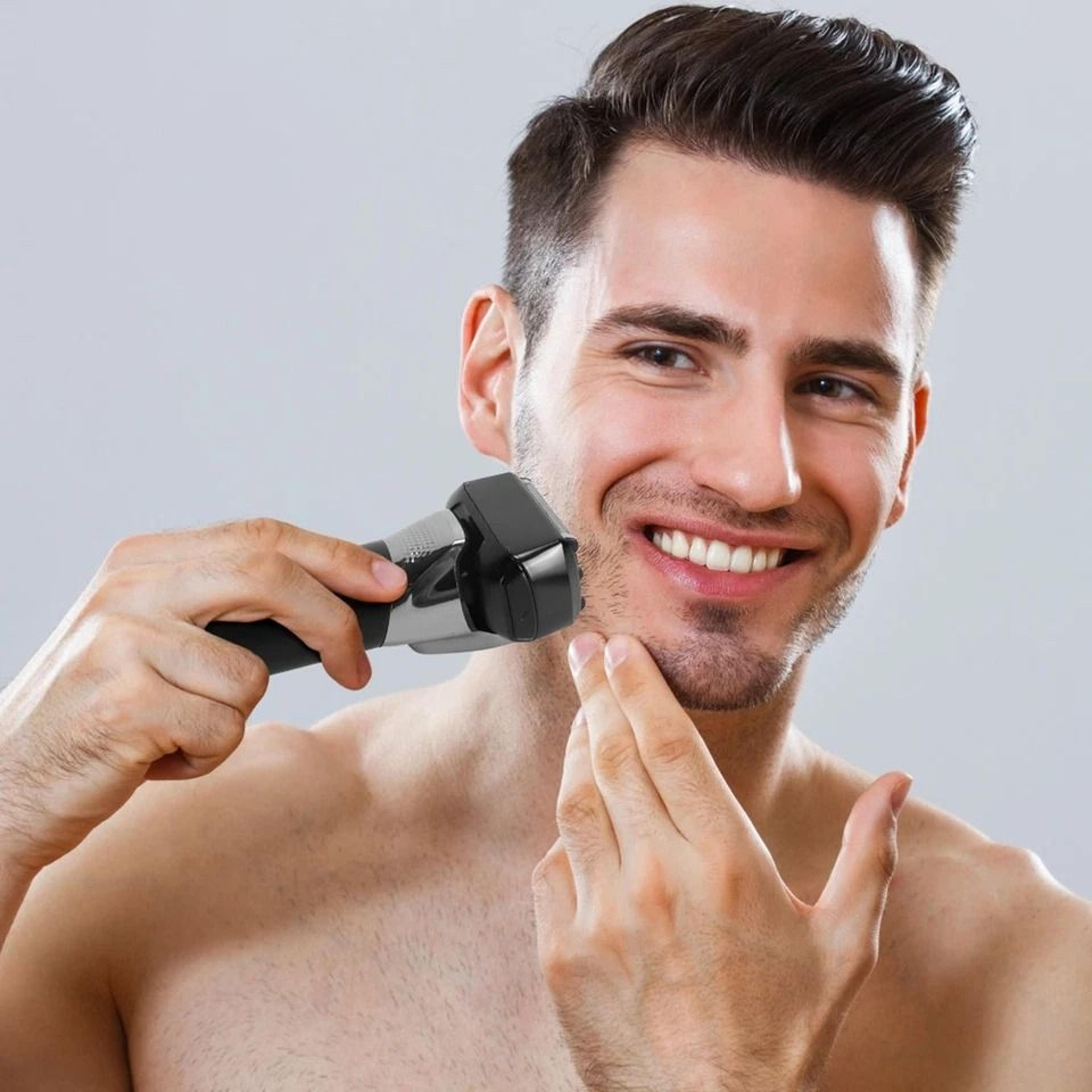 electric razor for men, wet & dry beard trimmer, titanium foil shaver, waterproof, speed shaving