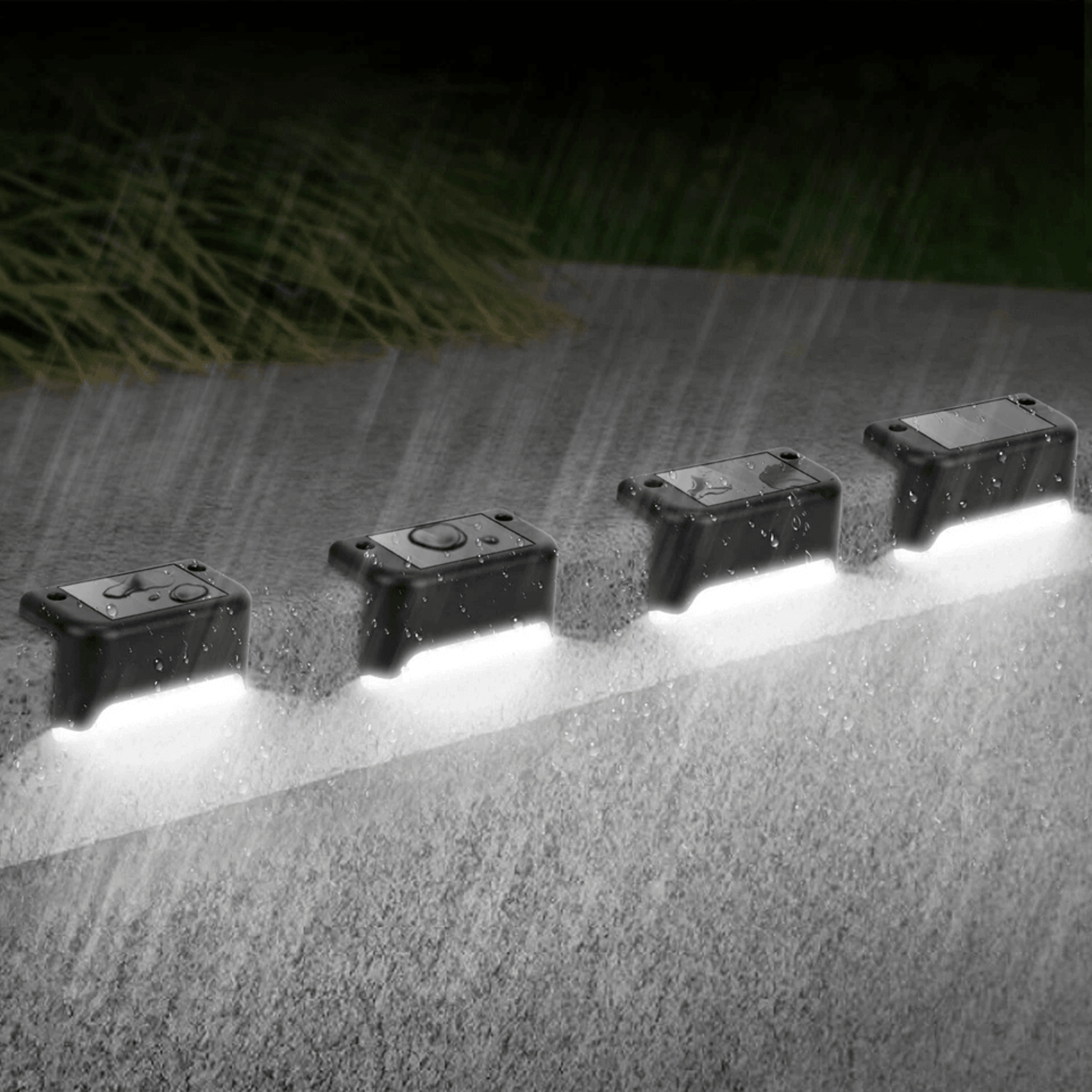 solar led step lights outdoor, pathway garden deck lighting, waterproof fence lamps