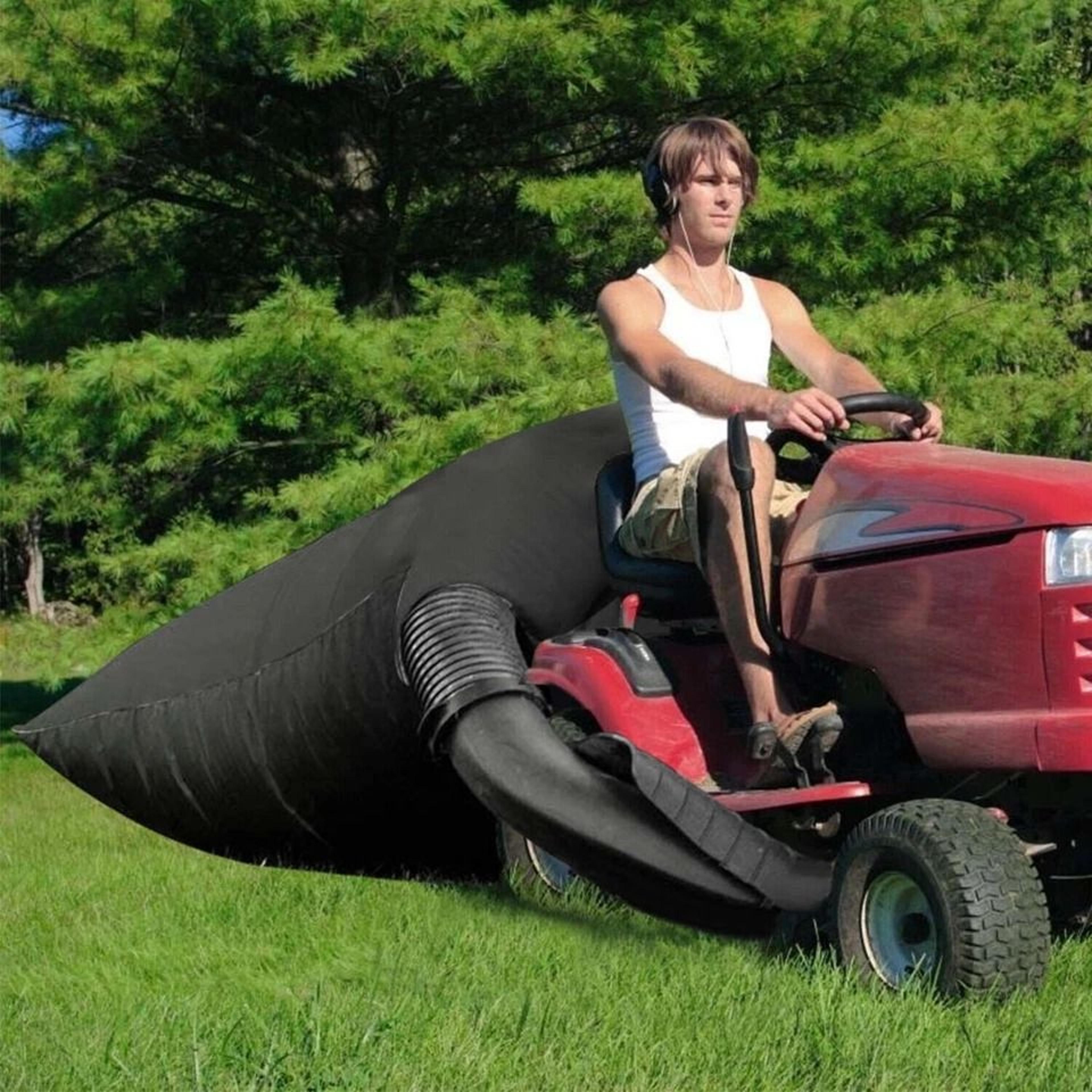 lawn tractor leaf bag, cubic feet capacity, oxford cloth garden grass bag, heavy duty lawn waste collection for ride-