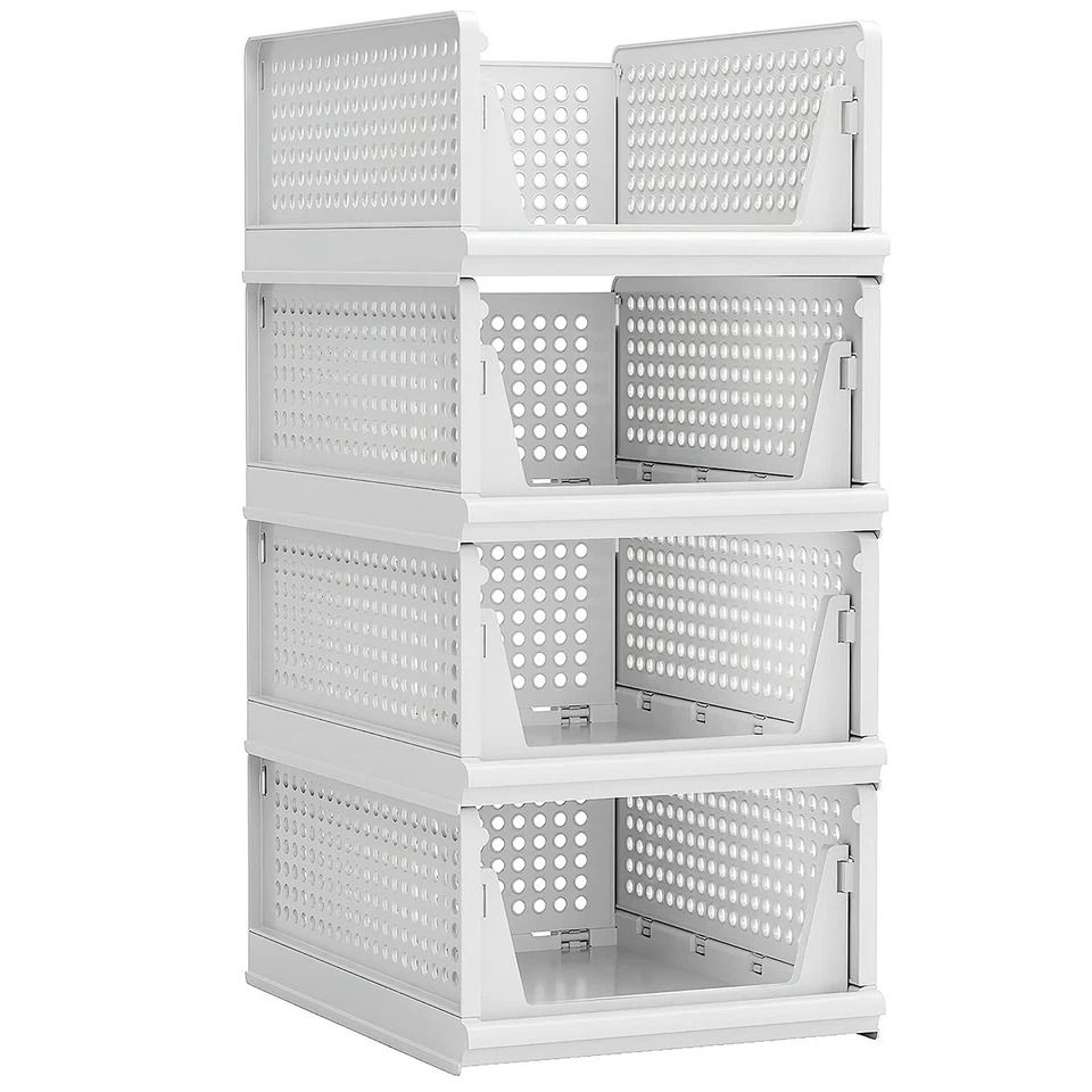 foldable closet organizers bins, plastic storage basket, stackable drawer storage boxes