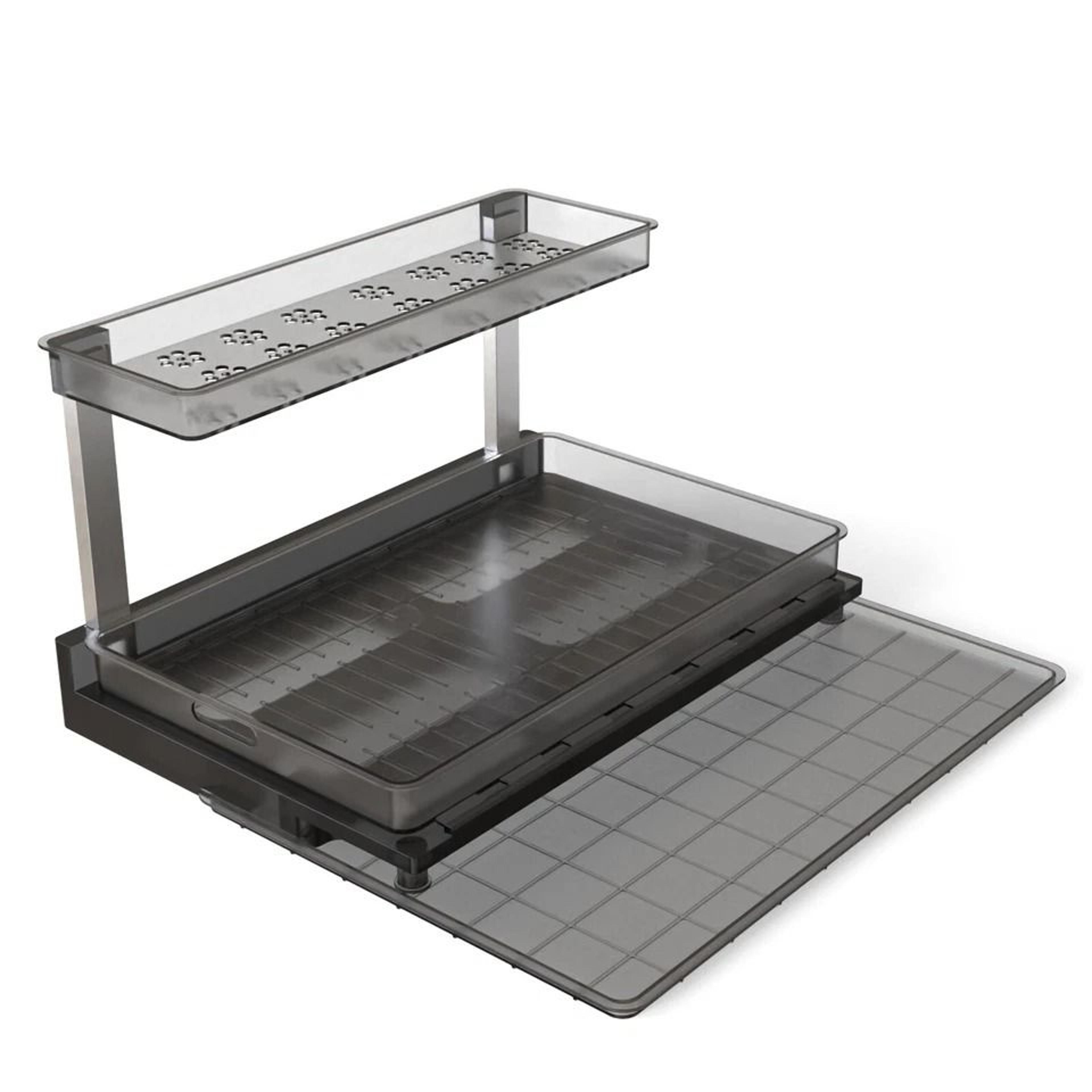 pull out tray cabinet organizer, tier shelf under sink, kitchen rack drawer tray, efficient storage solution