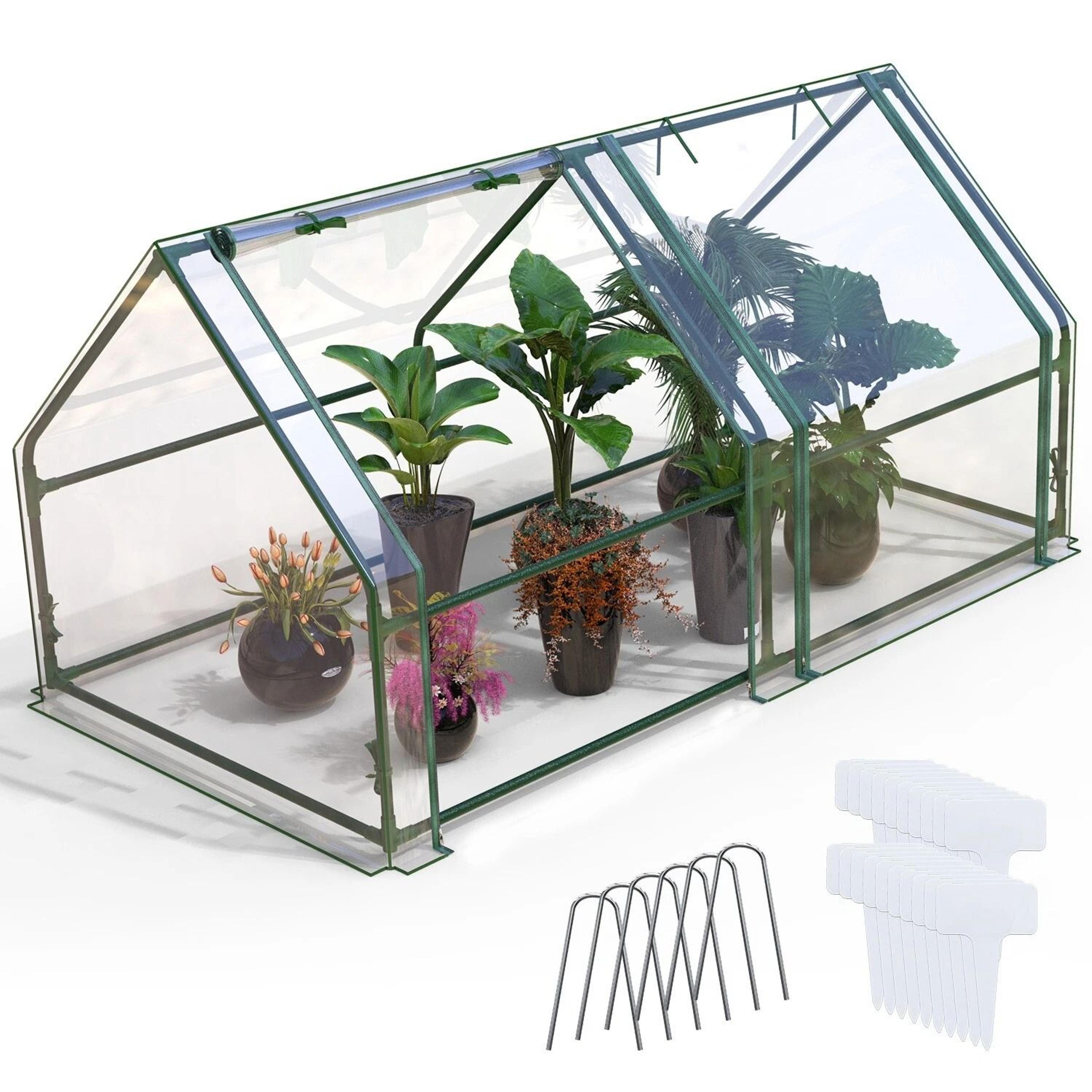 outdoor mini greenhouse with zipper, portable pvc hot house for plants, waterproof, uv-proof outdoor greenhouse