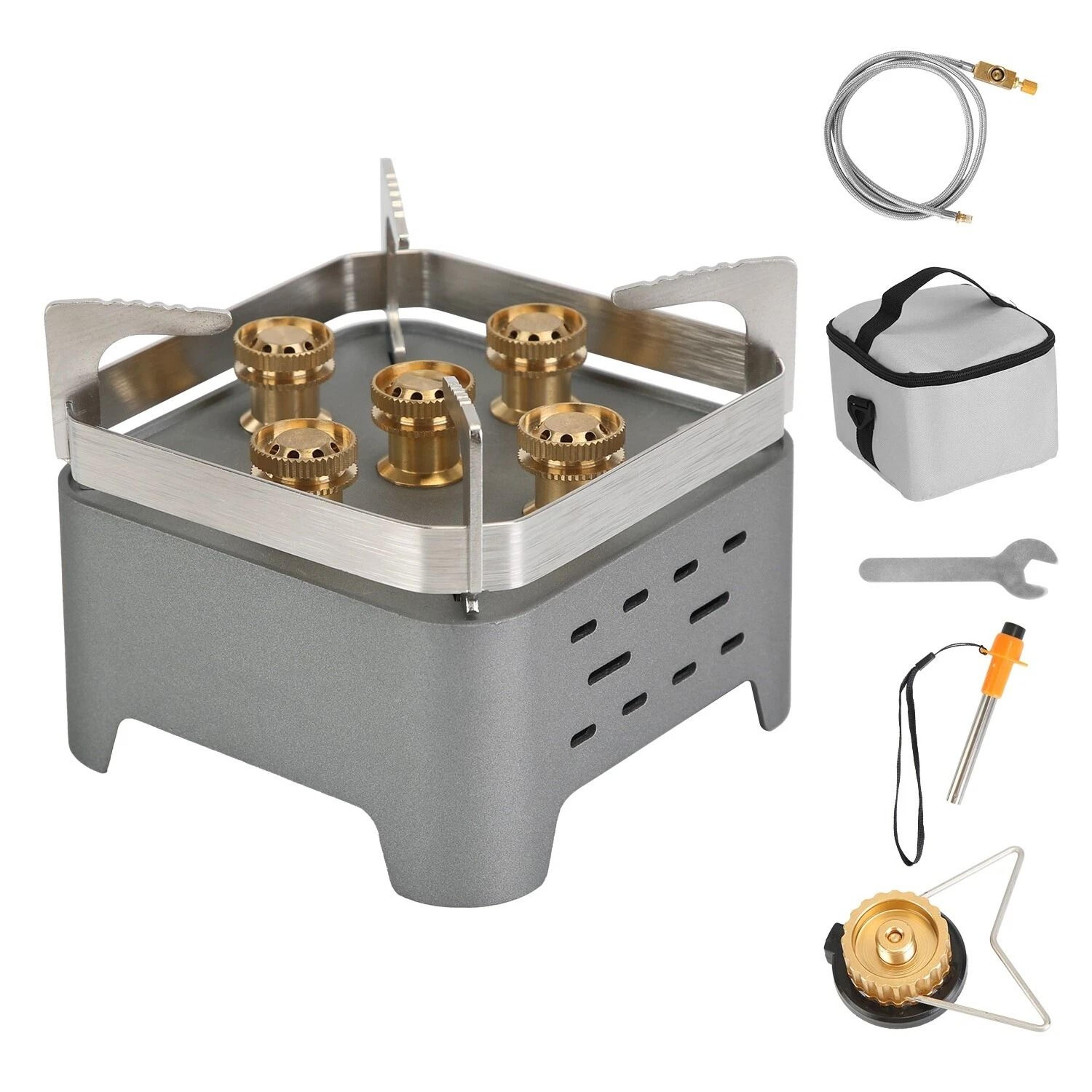 portable camping stove burner, windproof, compact for backpacking, picnic, burner cassette