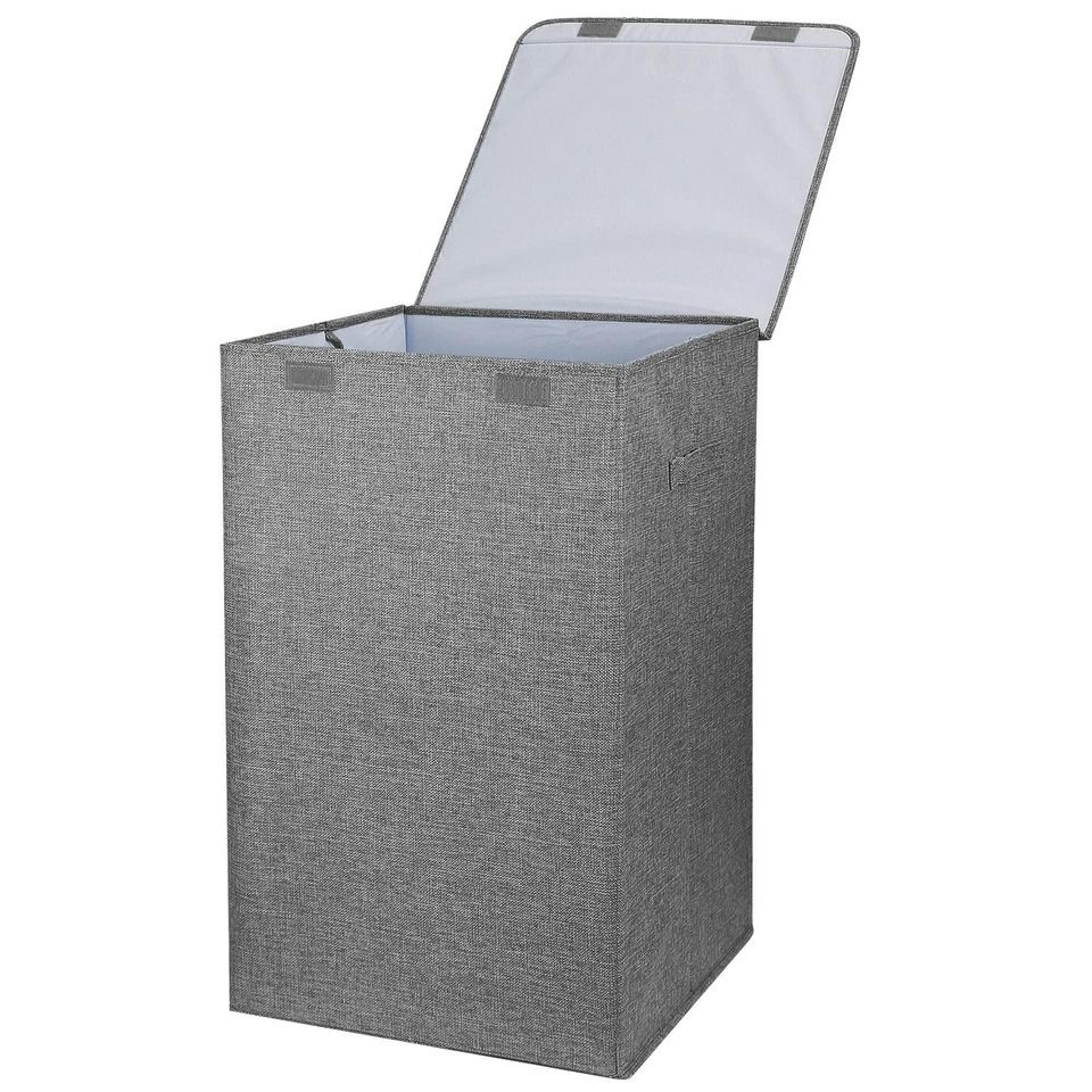 laundry hamper basket with lid, foldable clothes storage bag, sorter bin organizer with handles for bedroom