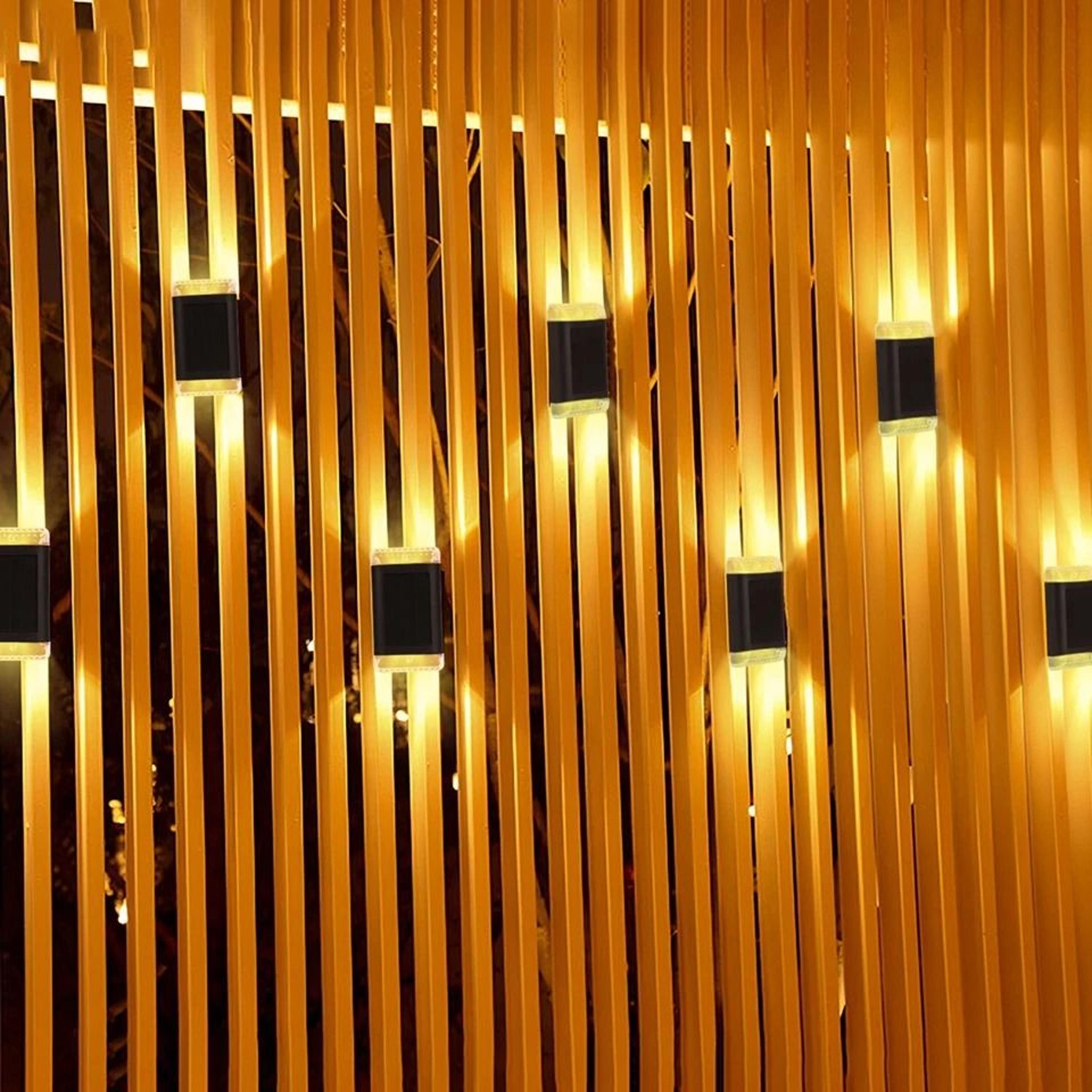 solar powered wall lights, led sconce, outdoor garden, waterproof decor for decks and pathways