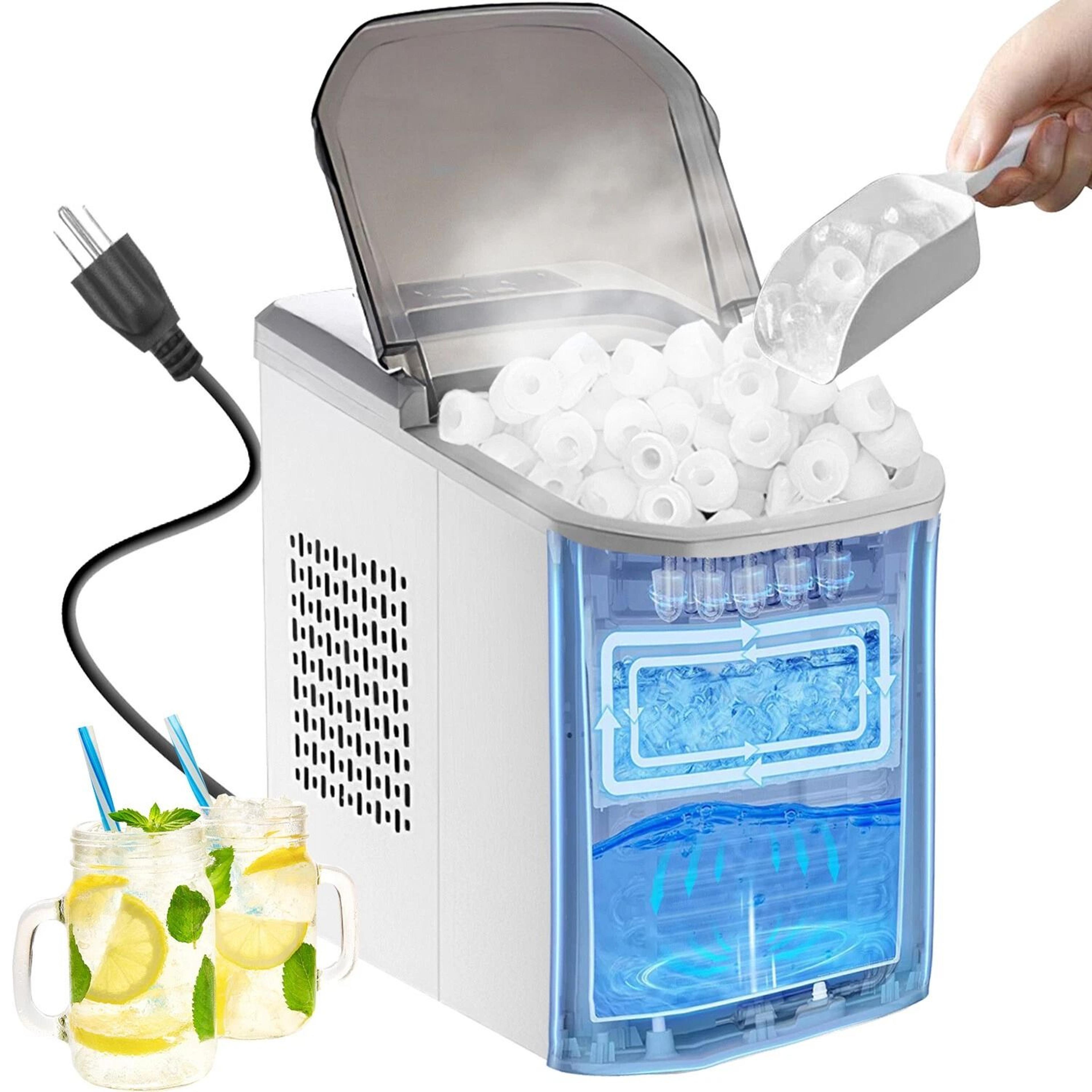 fast ice making electric countertop ice maker, daily capacity, self-cleaning ice maker, portable ice machine