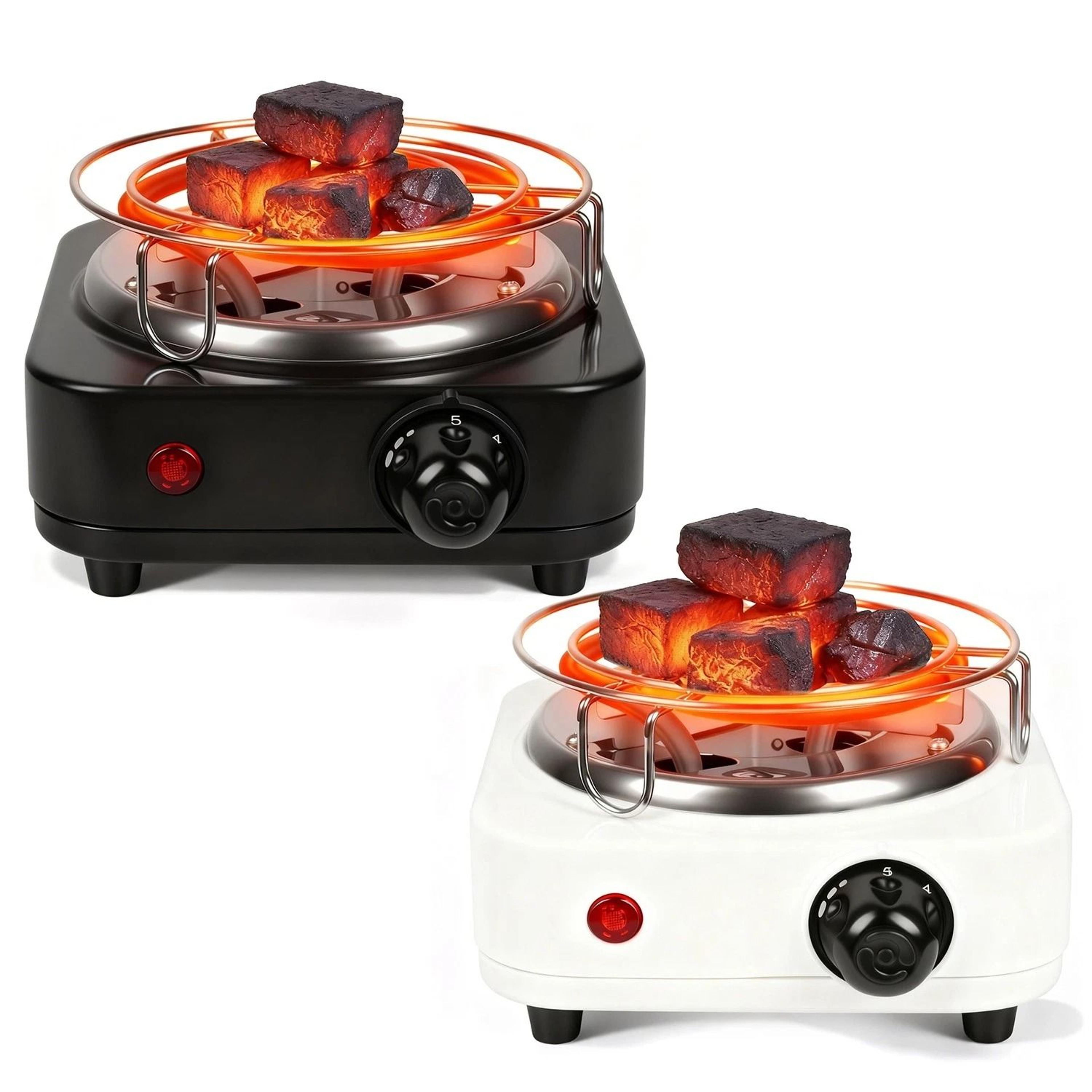portable electric charcoal burner, adjustable temperature, ideal for winter camping, hookah, bbq grill