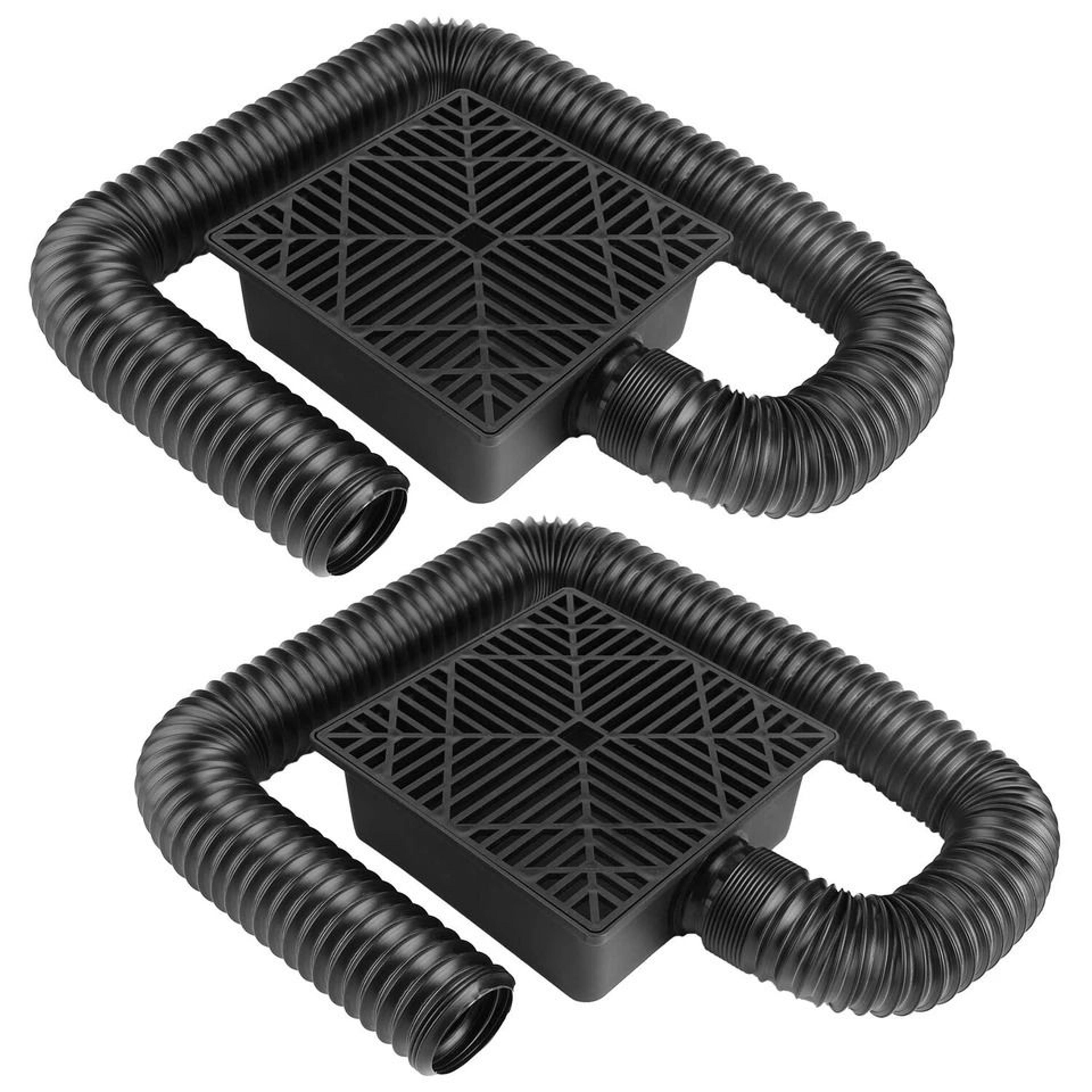 low profile catch basin gutter extension kit, flexible drain pipe, no dig installation, reduces foundation erosion