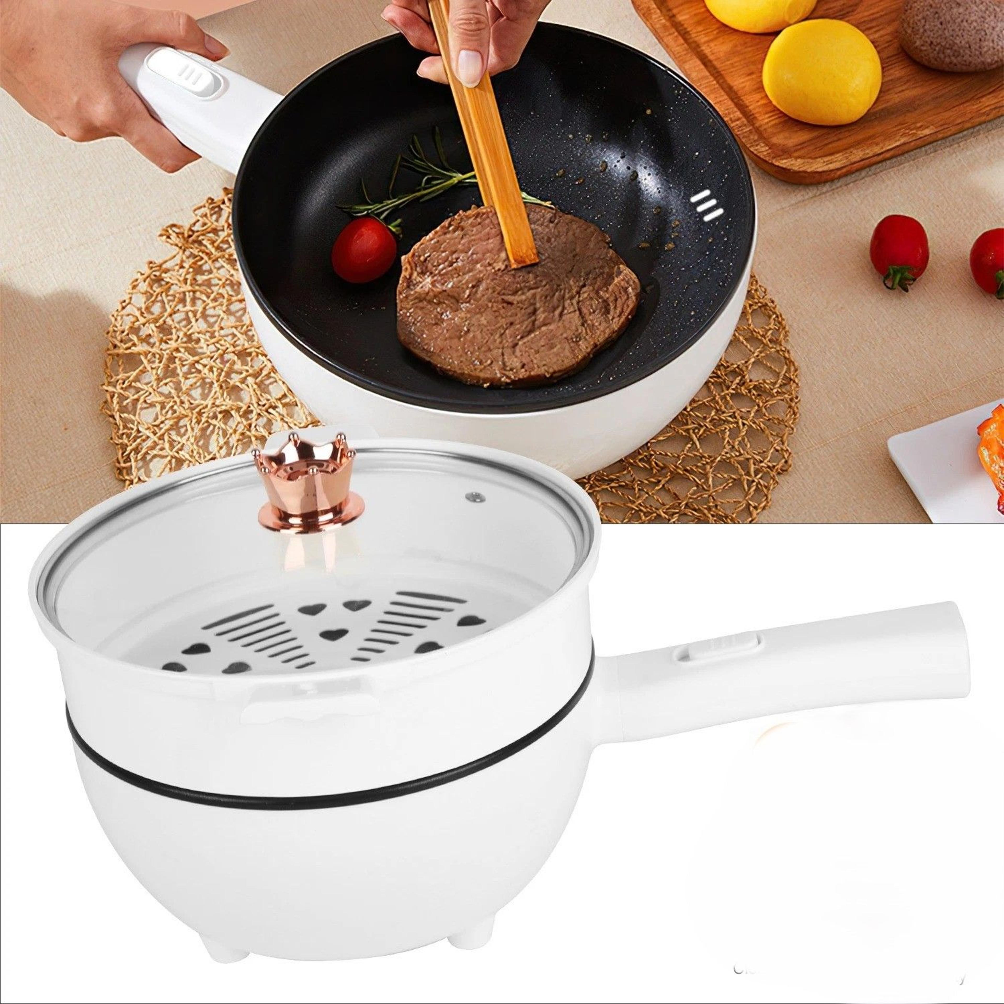 portable electric hot pot frying pan, capacity, ideal for picnic, camping, and home cooking