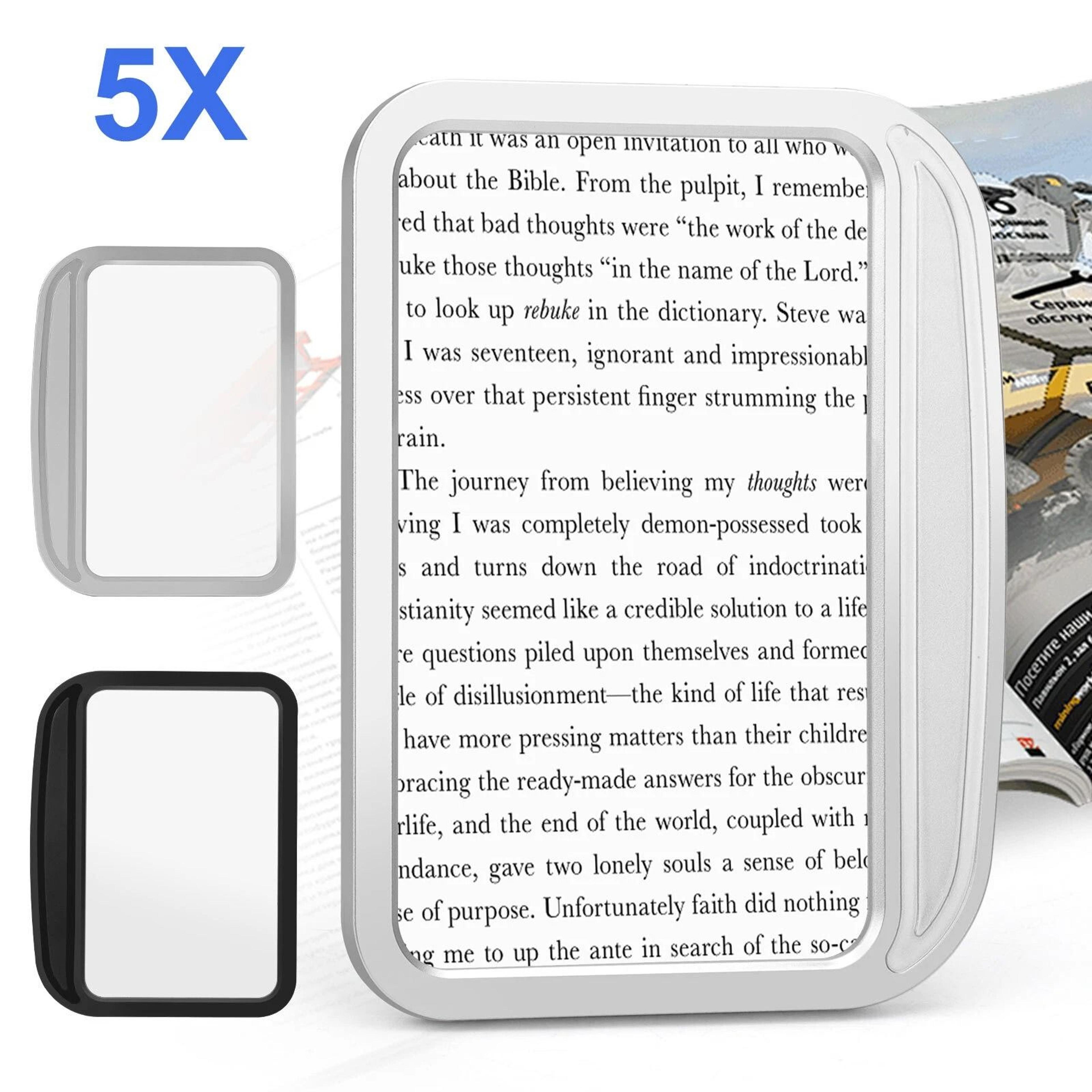 full page handheld magnifying glass for reading, crystal clear acrylic lens, lightweight, portable, perfect for books