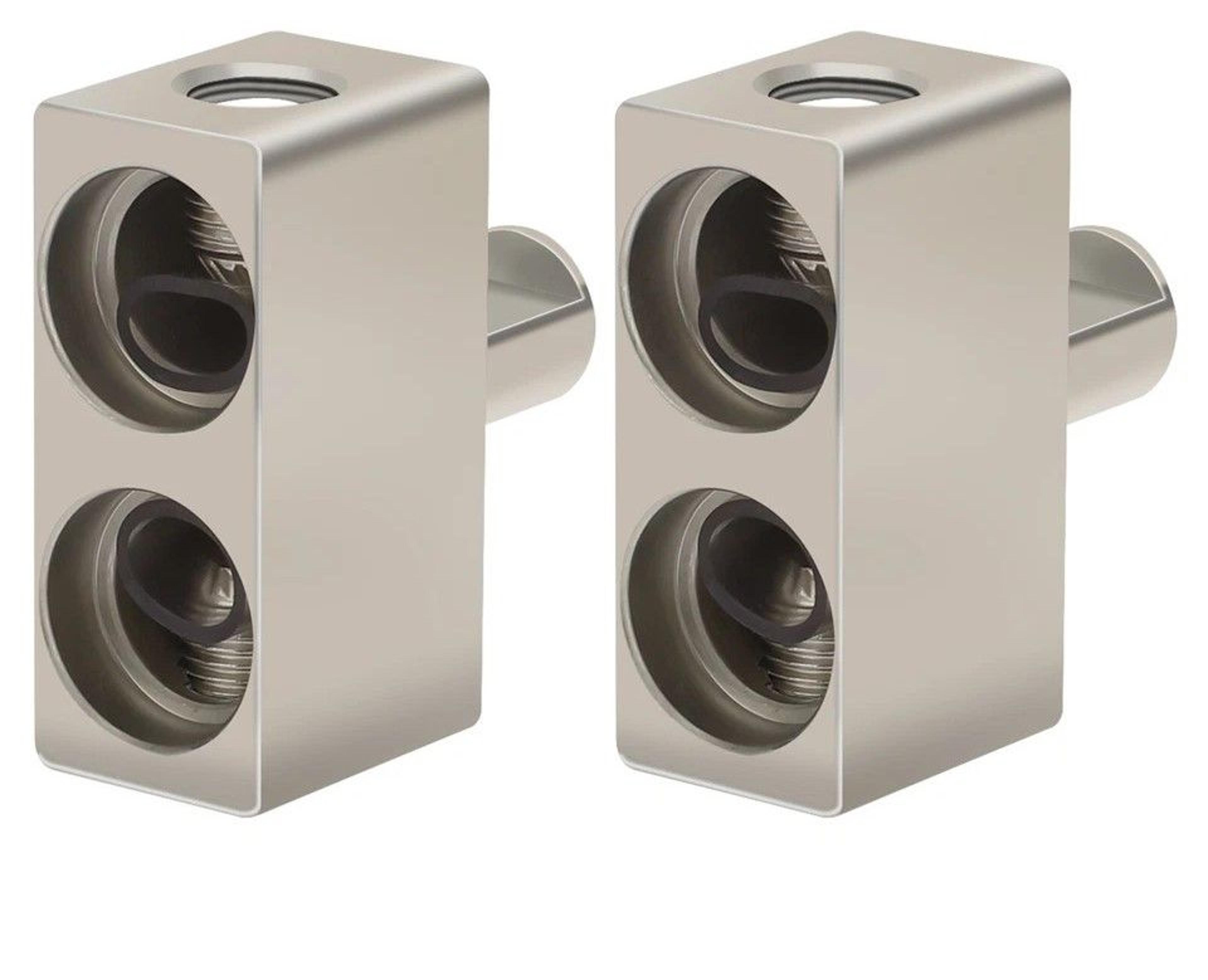 car audio amp reducers, dual gauge to gauge, aluminum, wire reducers