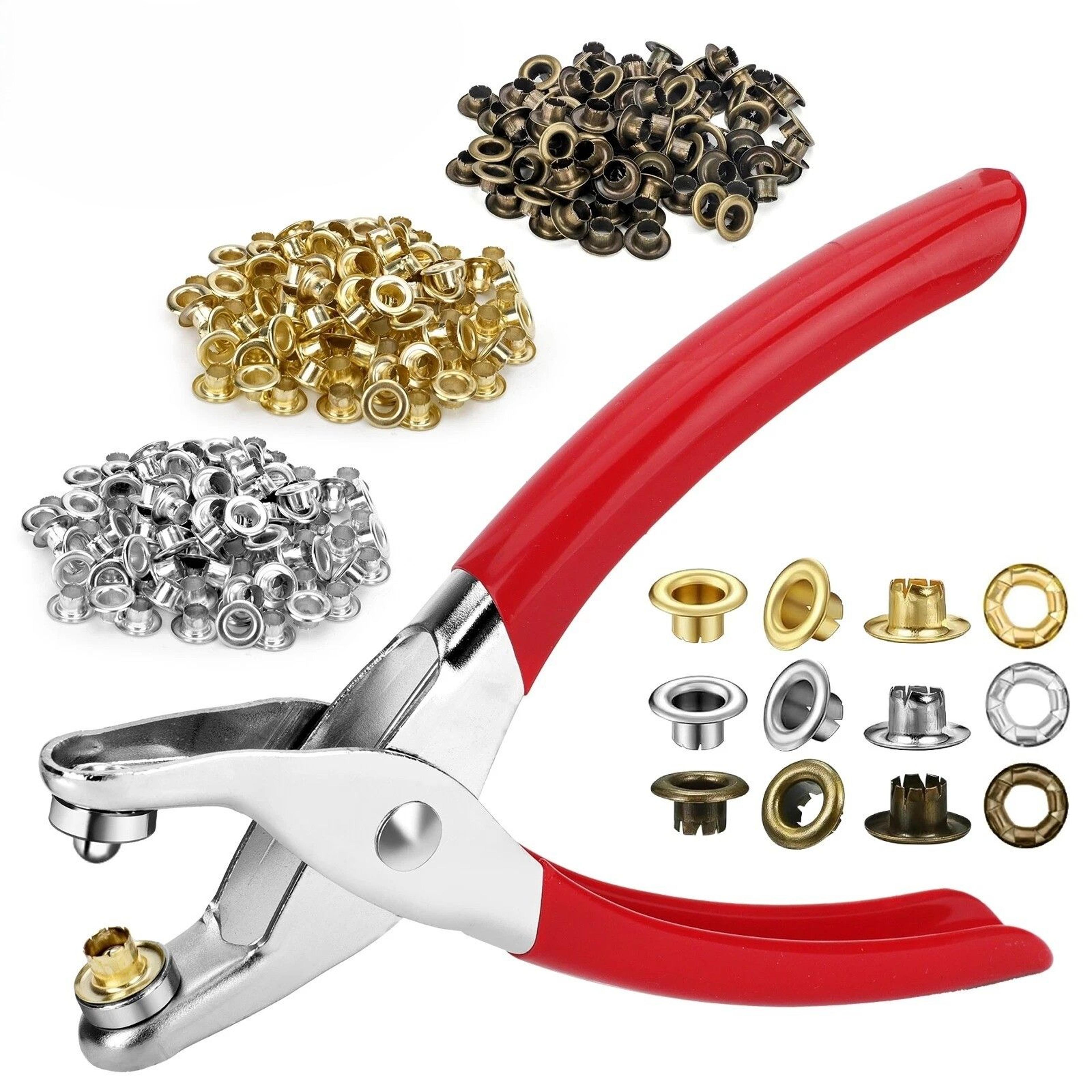 grommet tool kit, eyelet set with hole punch pliers for leather, fabric, canvas, diy crafting