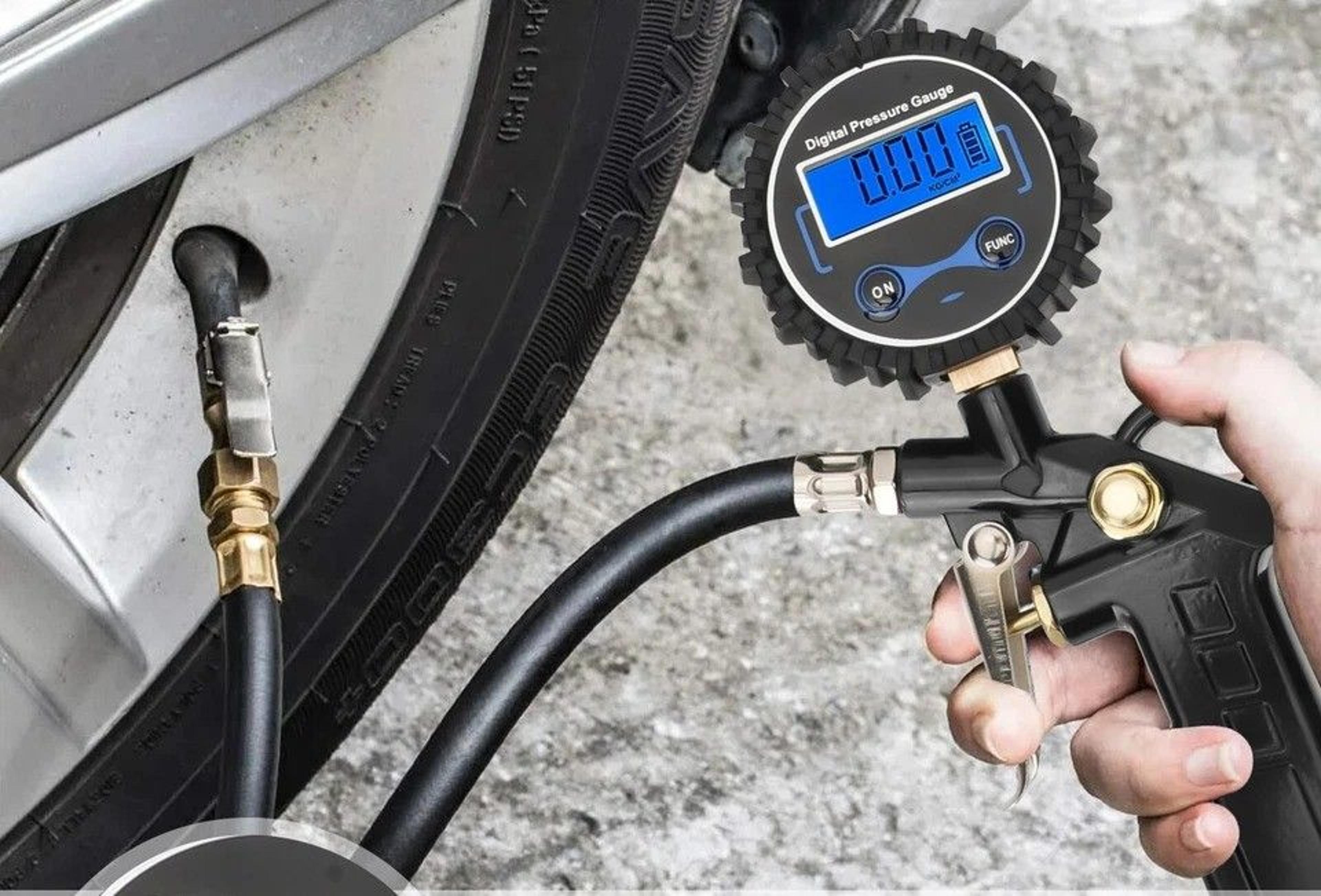 digital tire inflator gauge, lcd display, air compressor chuck for truck/car, accurate pressure measurement