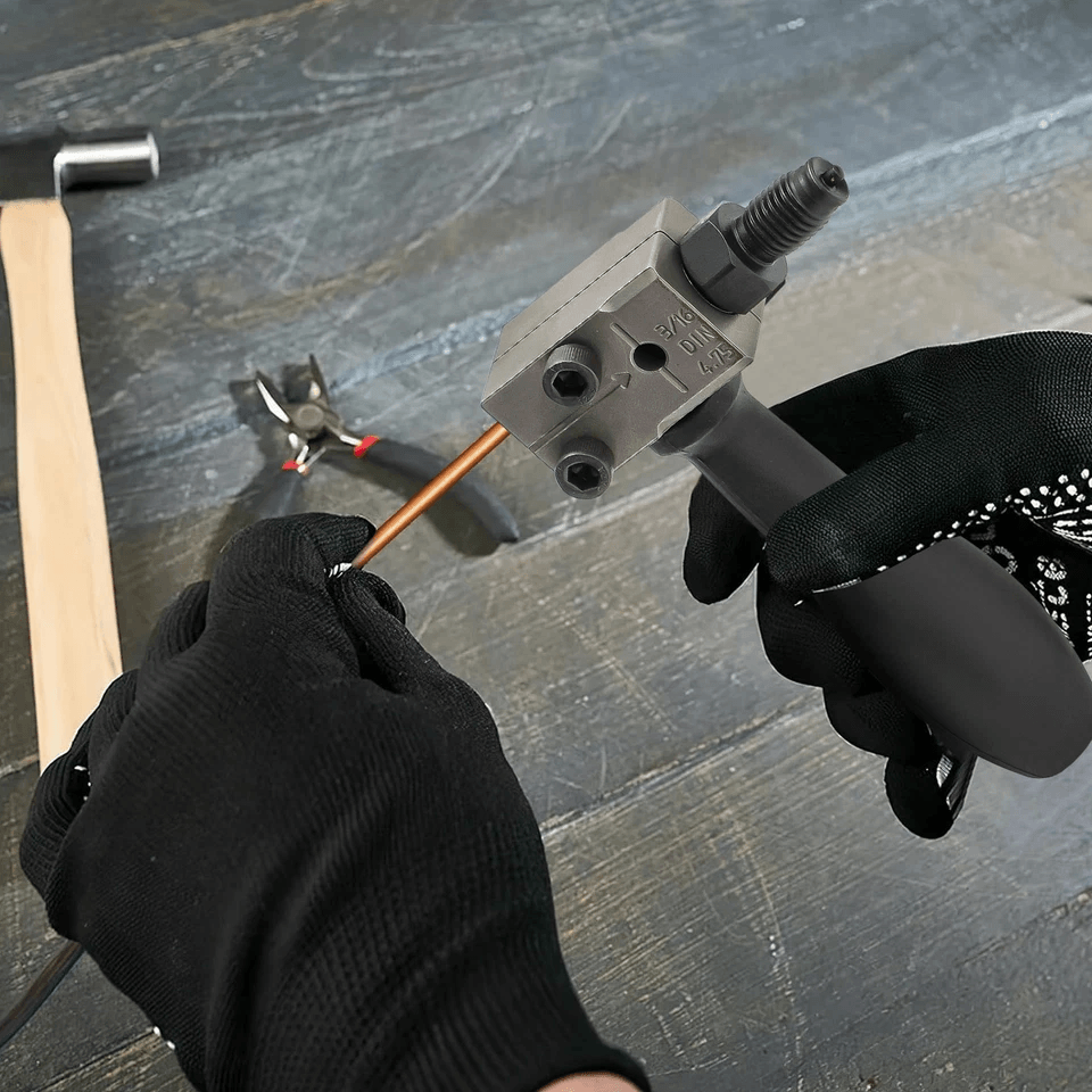 double flare car brake line flaring tool sae flaring for auto, mobile brake repairs, stainless steel