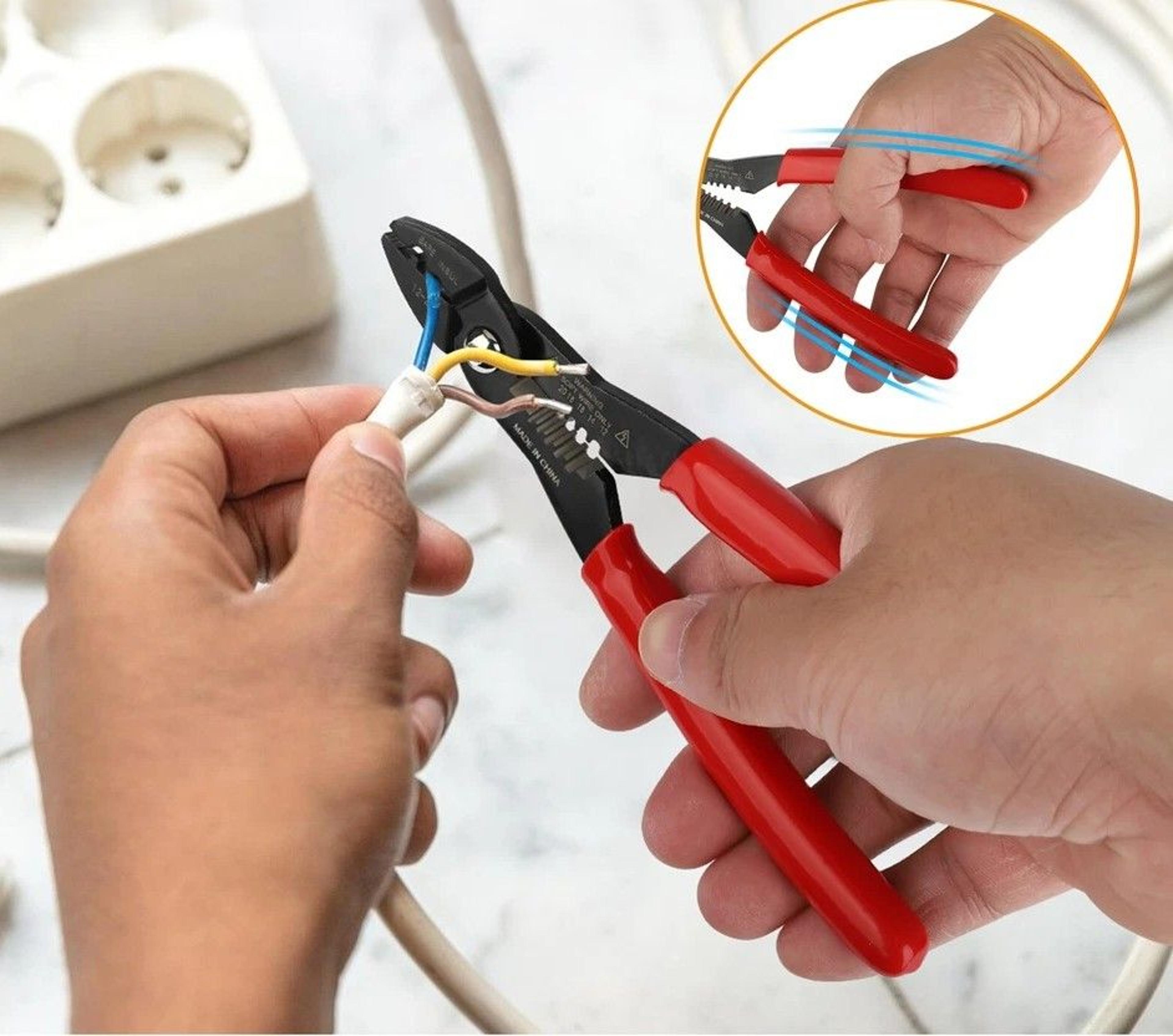 wire pliers crimper stripper, cutter cables, multi-use wire tool for cutting, gripping, and crimping wires