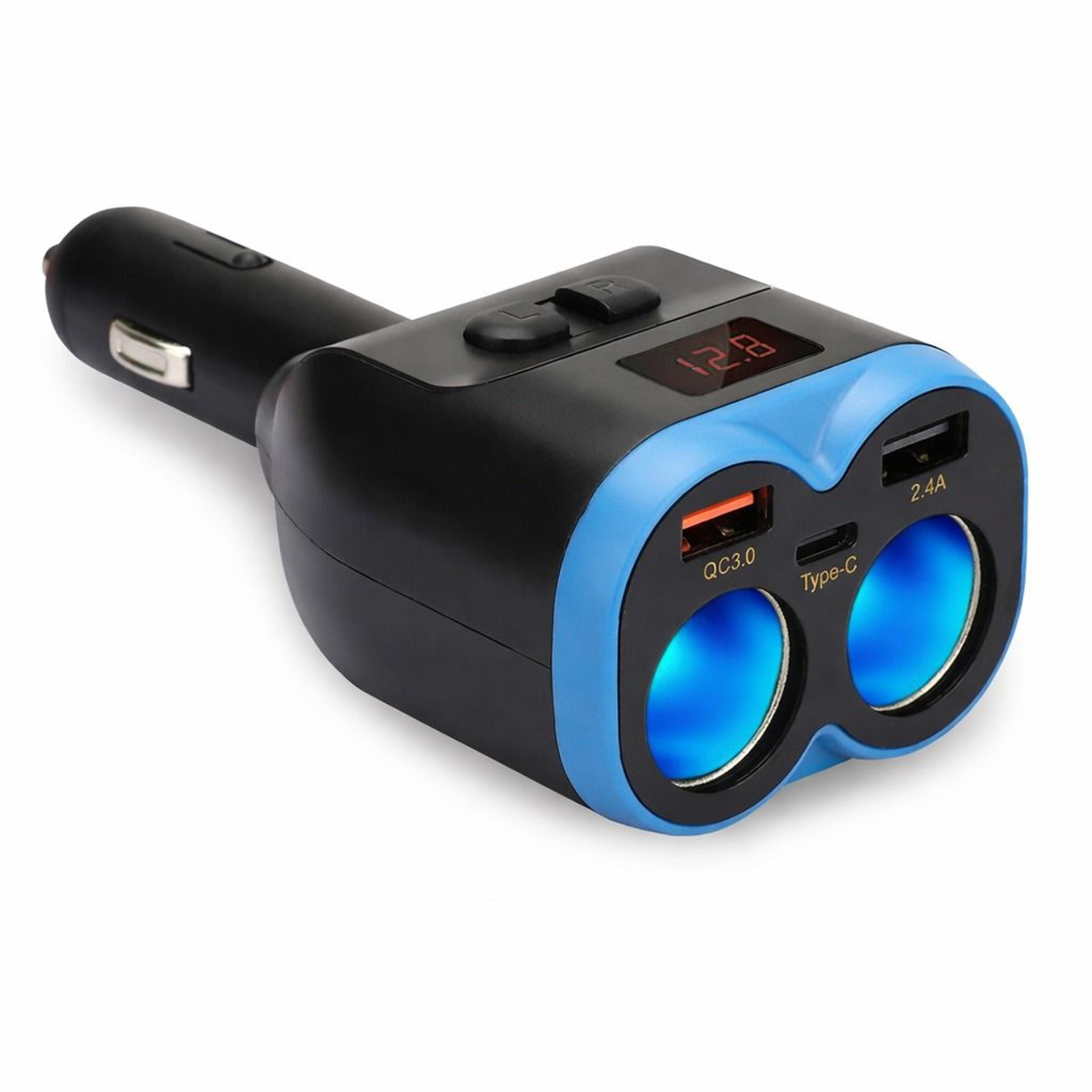 dual usb & pd car charger adapter, cigarette lighter socket splitter, high-power charging for multiple devices