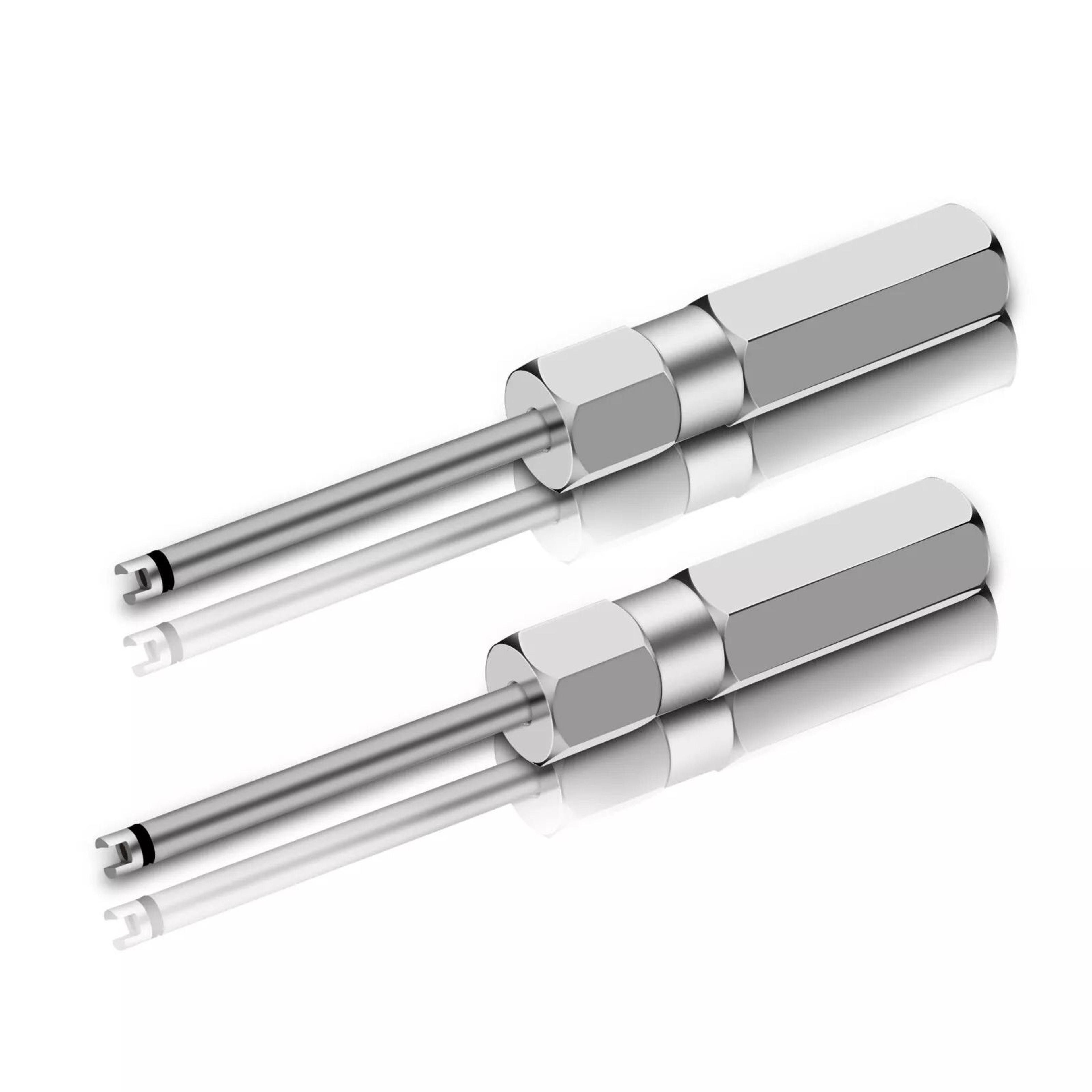 schrader valve core removal tool, valve stem core remover, aluminum and stainless steel tire valve core extractor