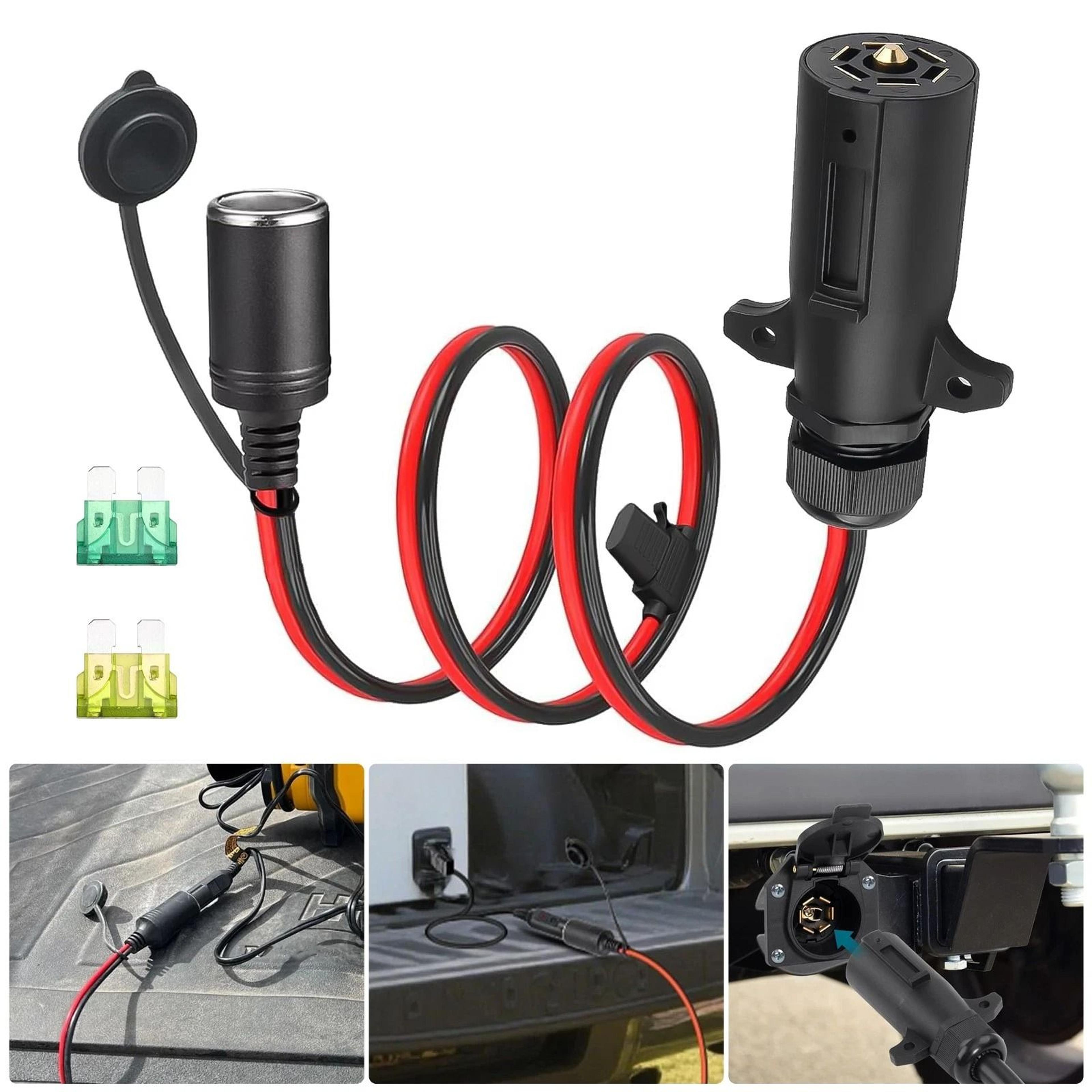 tinned copper trailer plug to power socket cable, universal adapter for rvs, camping, and marine equipment