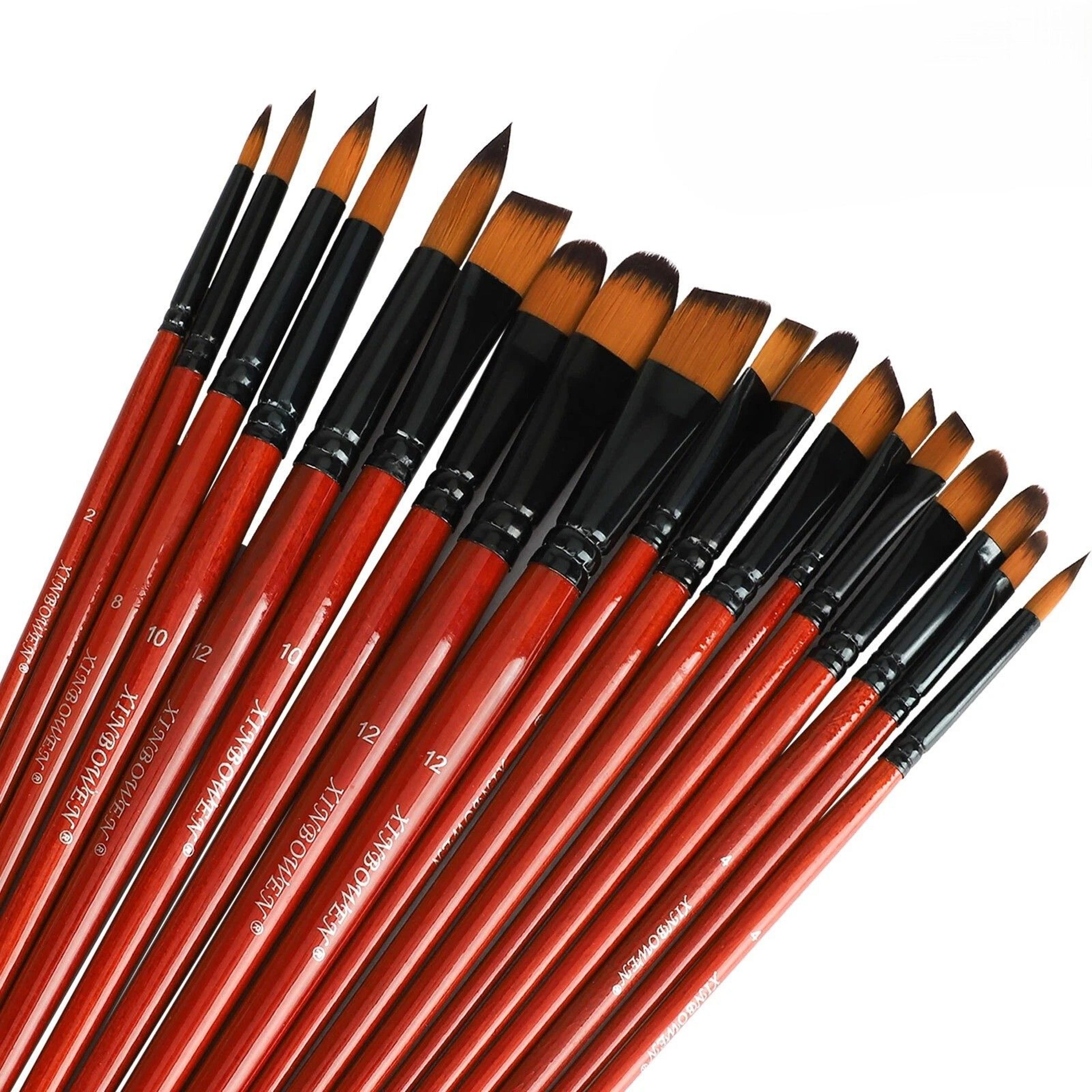 paint brushes set, art supplies for acrylic and oil painting, detailed watercolor brushes, taklon brush set for artists