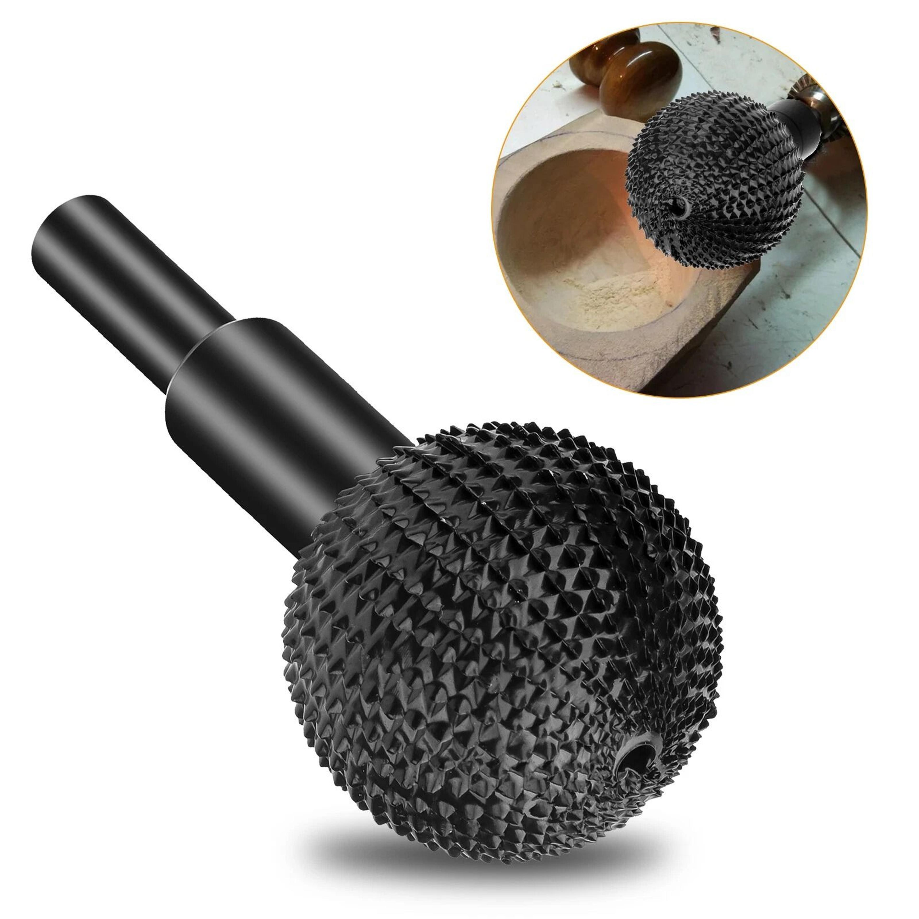 sphere rotary burr, carbon steel wood carving burrs, ball grinding head for die grinders, high-speed grinding
