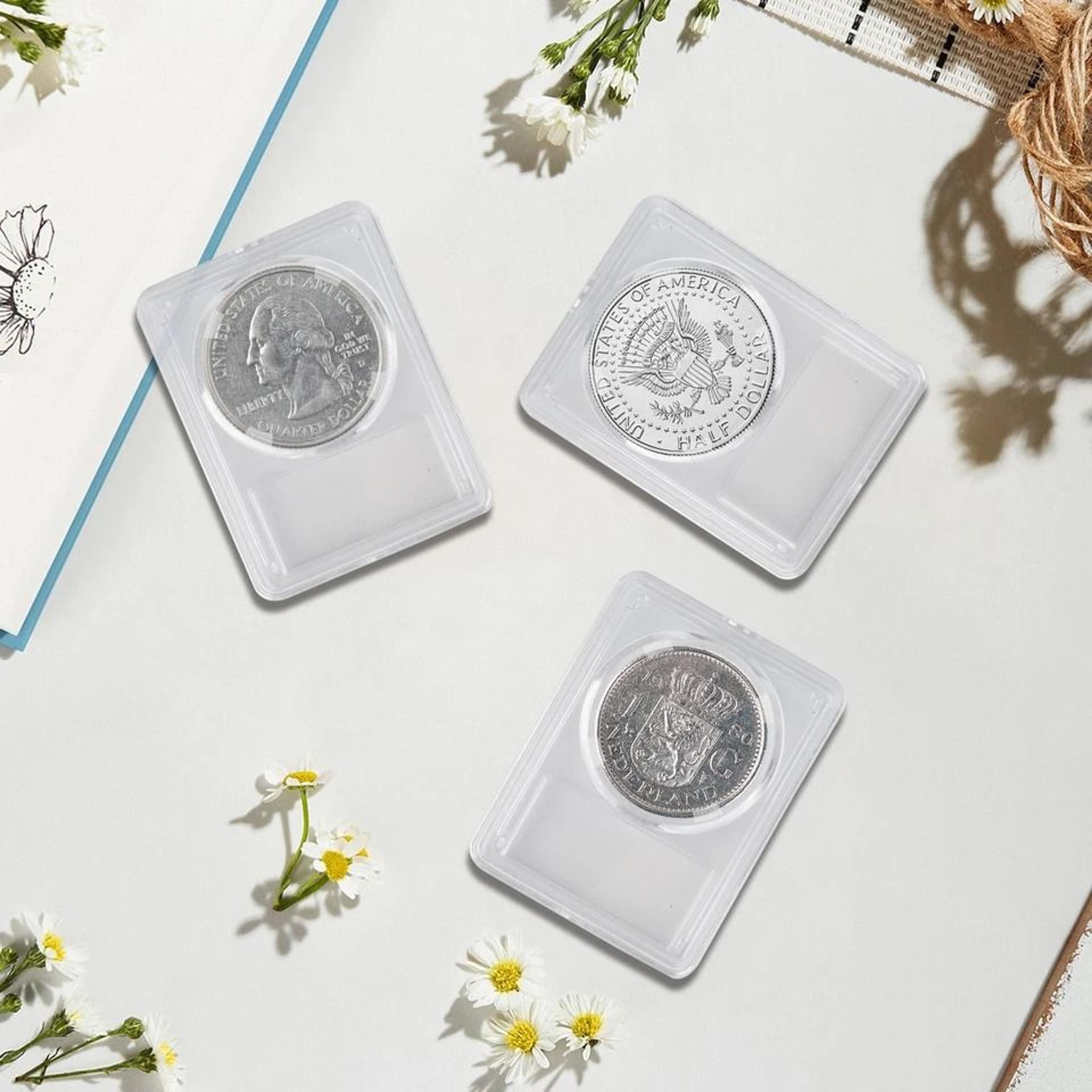 coin slab display , holder storage box for morgan, peace, ike silver dollar, clear acrylic protection