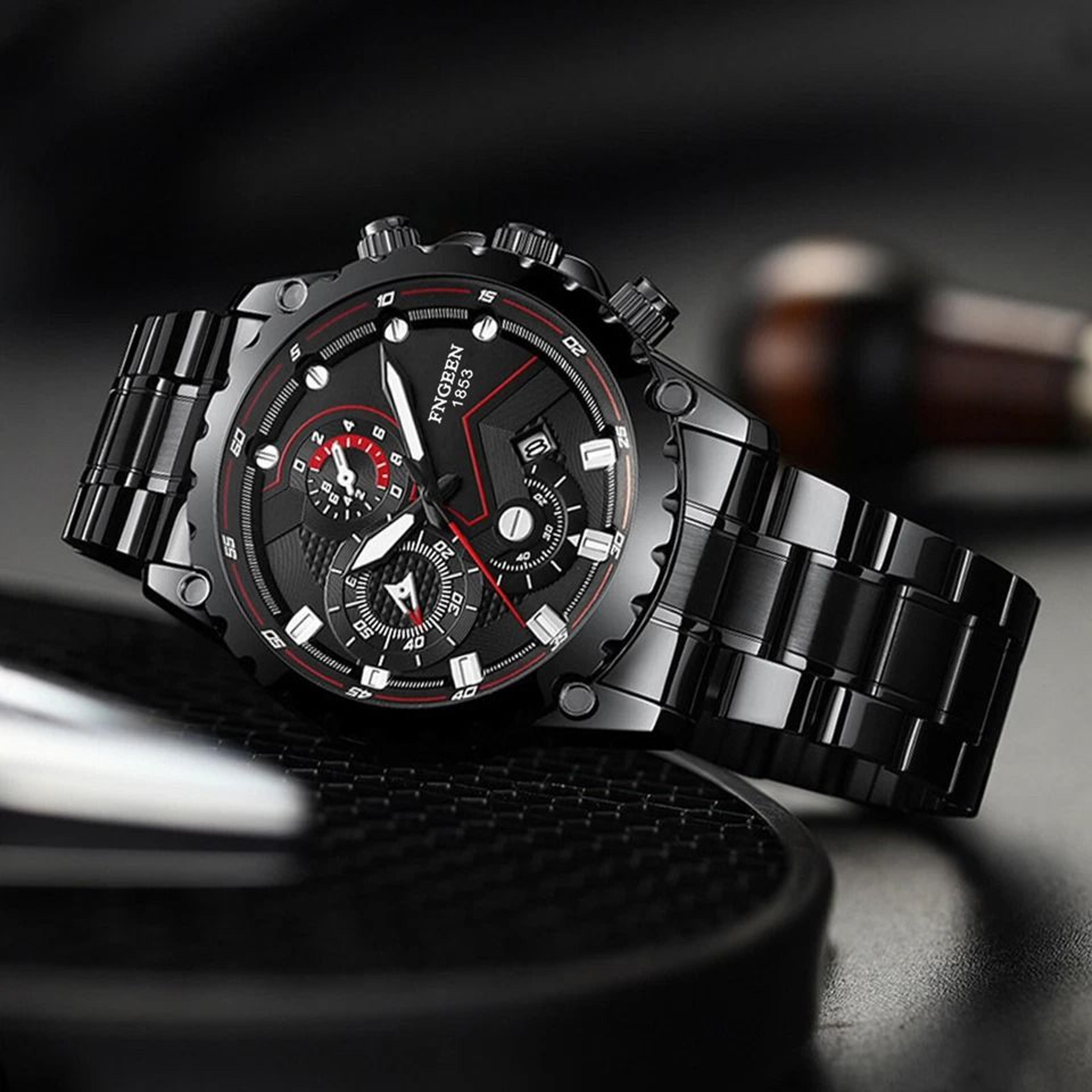 luminous luxury wristwatch, waterproof men's watch, classic stainless steel watch