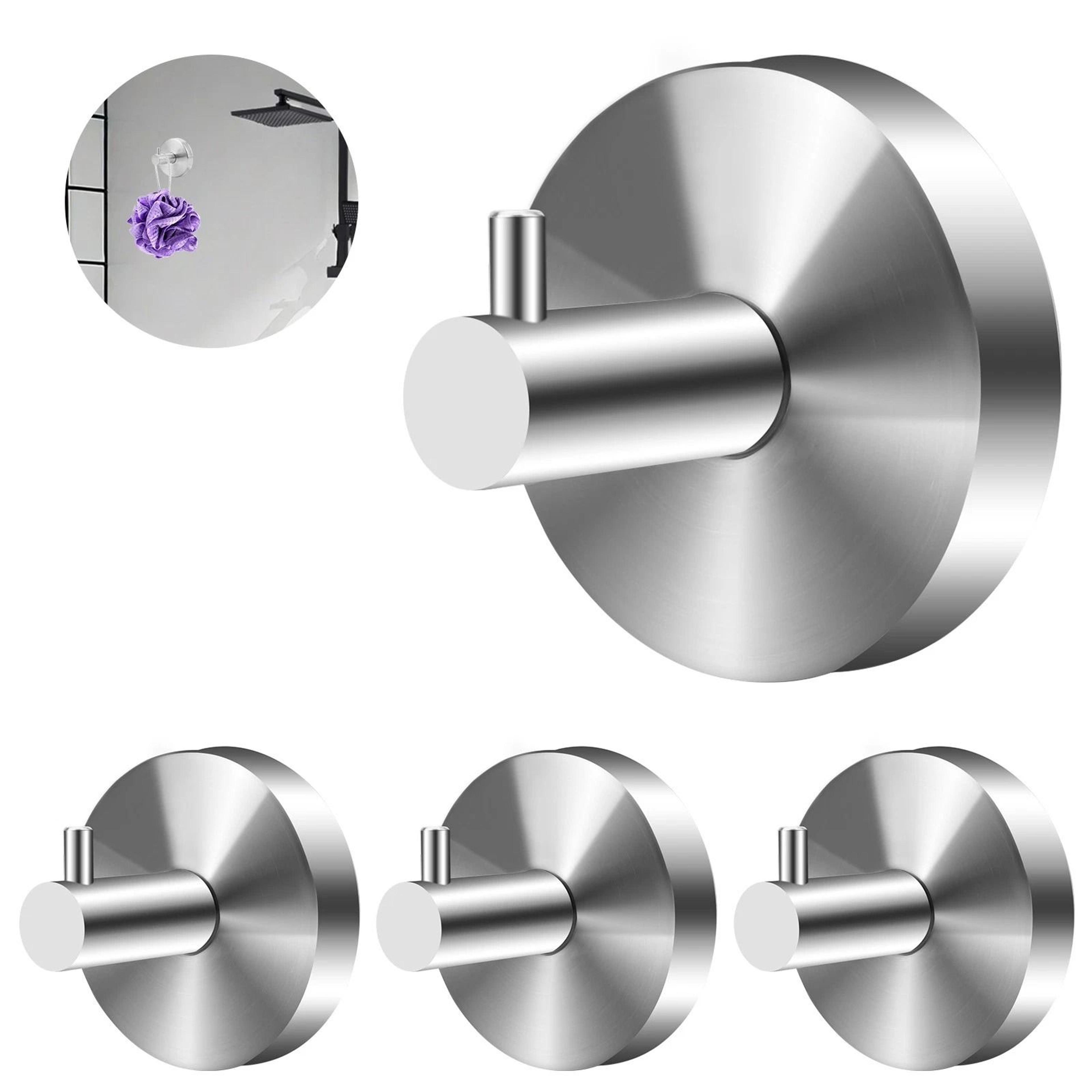 suction cup hooks, heavy duty stainless steel wall hanger, no drilling, strong hold for bathroom, kitchen & laundry use