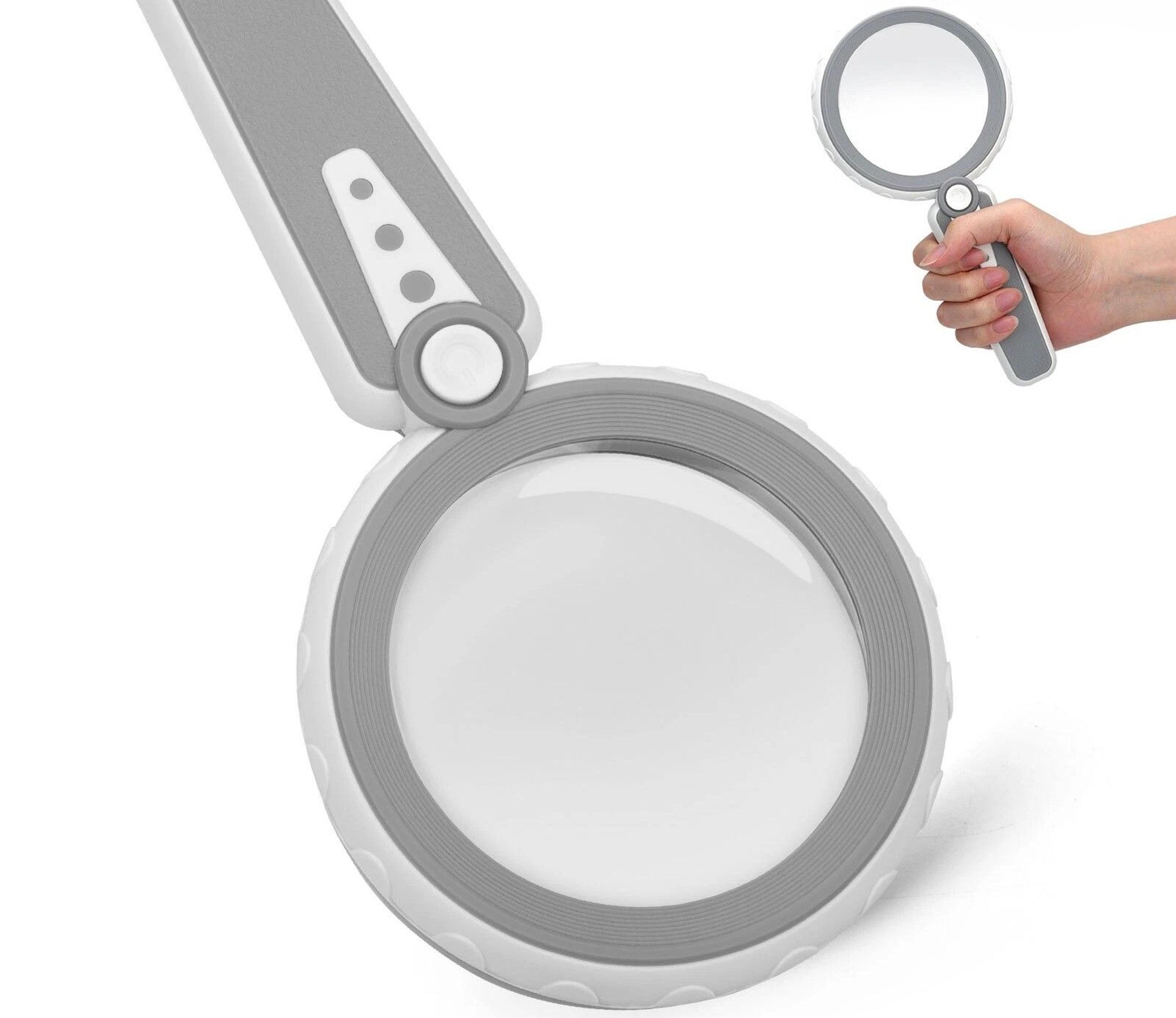 handheld magnifying glass with led lights, senior magnifier for reading, adjustable brightness