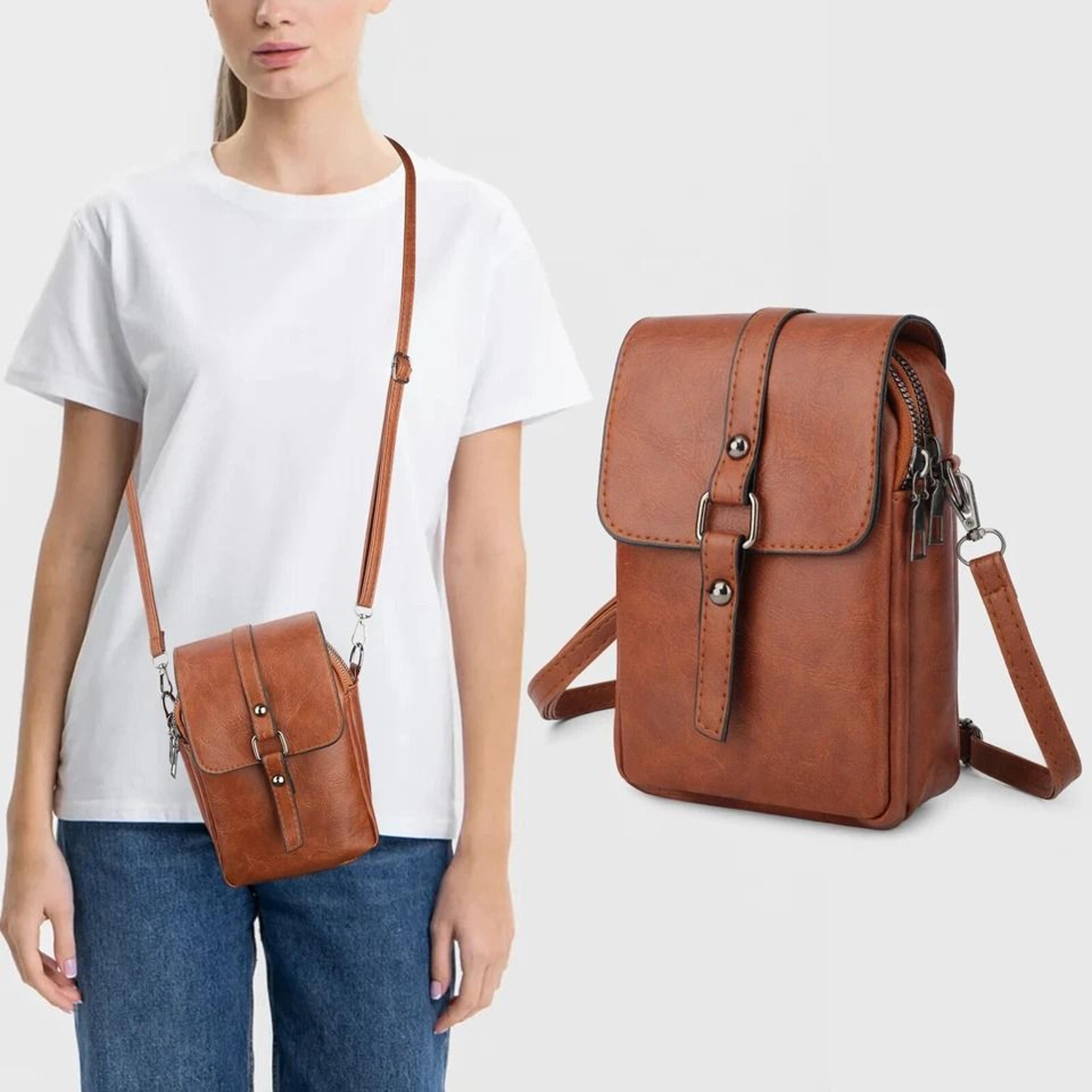 small vintage crossbody messenger bag, handbag wallet with adjustable shoulder strap, phone & cash purse