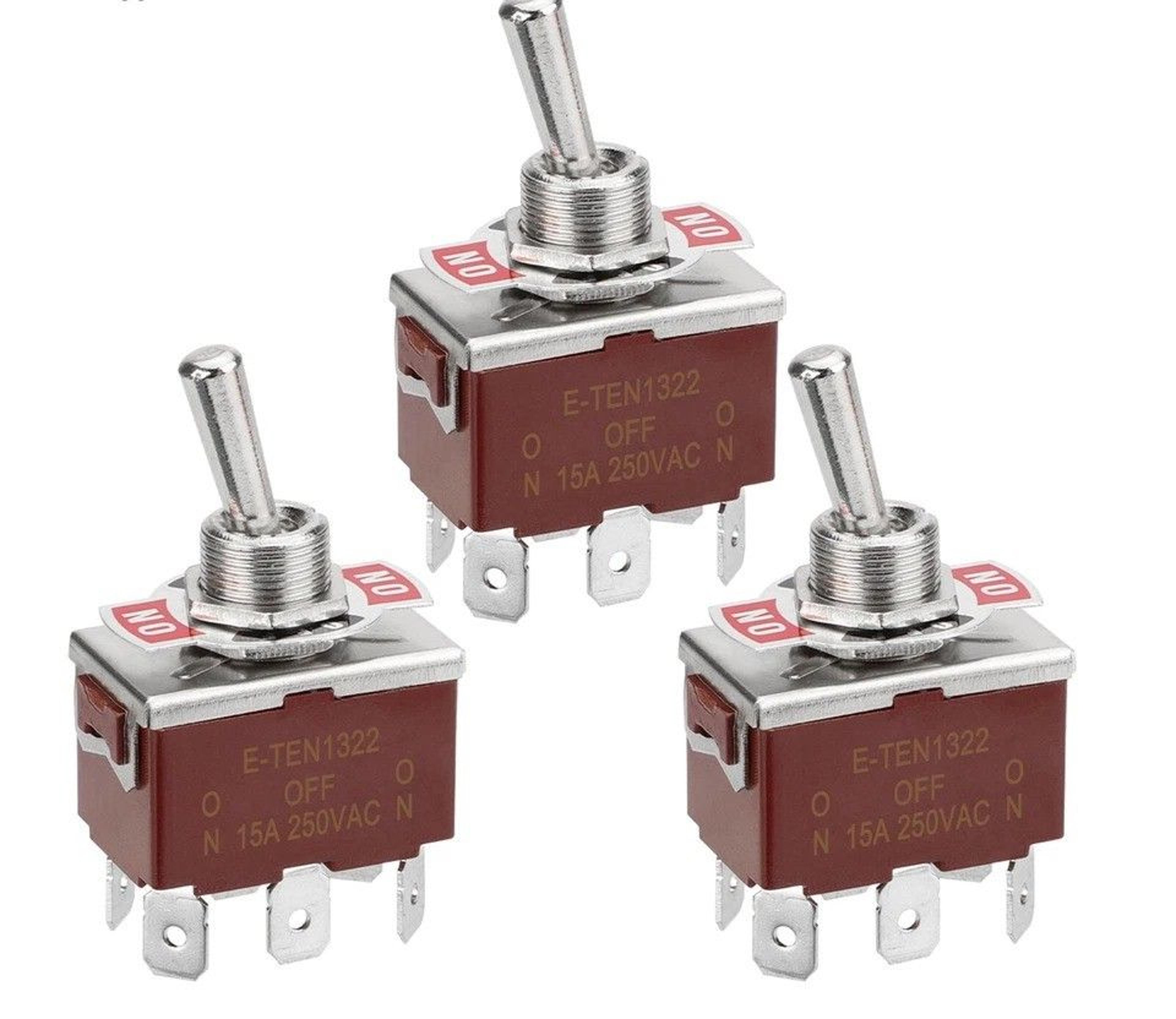 heavy duty dpdt on/off/on toggle switch, terminals for cars, boats, yachts, and appliances