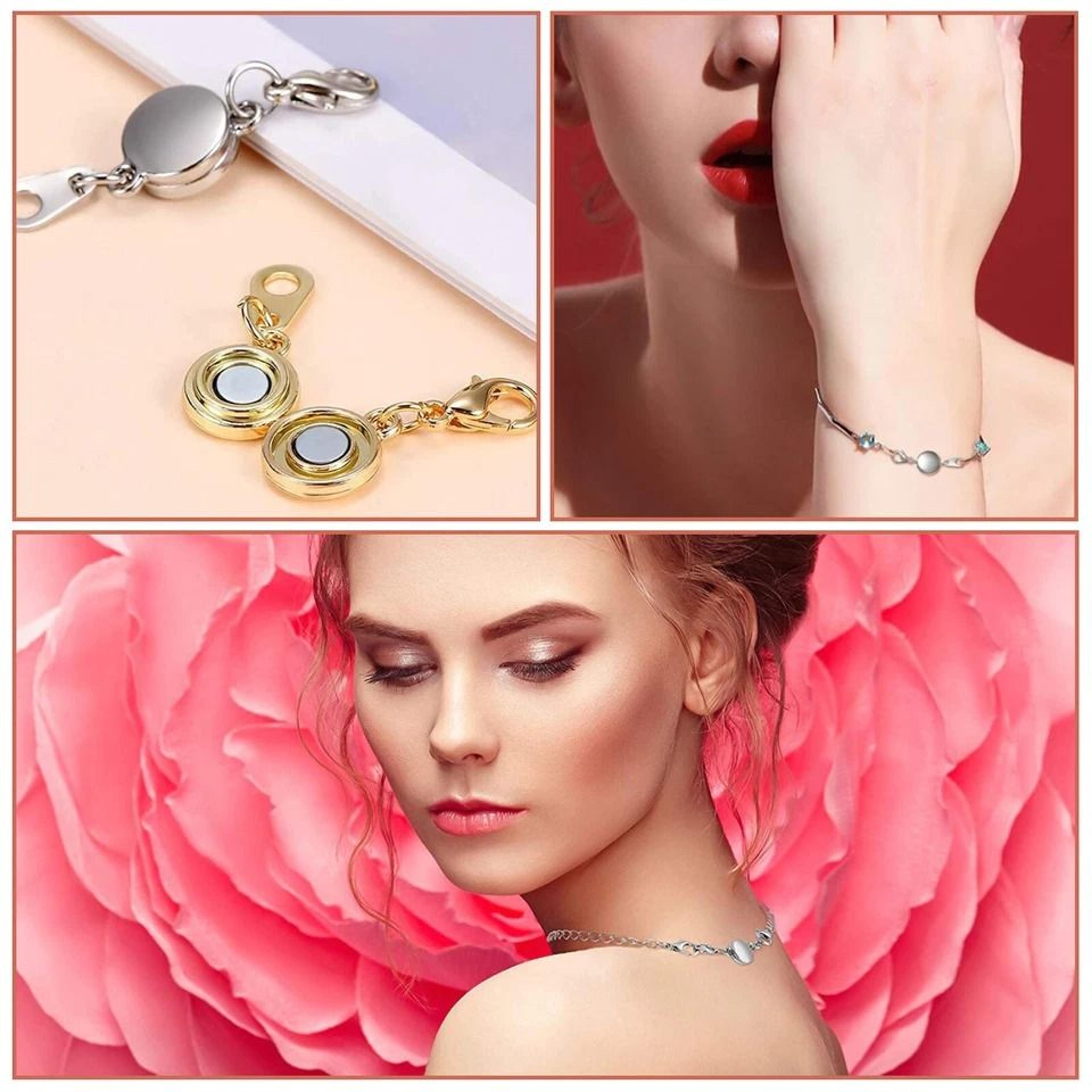 diy jewelry clasp magnetic extension chain, locking lobster ring hook for necklaces, bracelets, diy jewelry craft