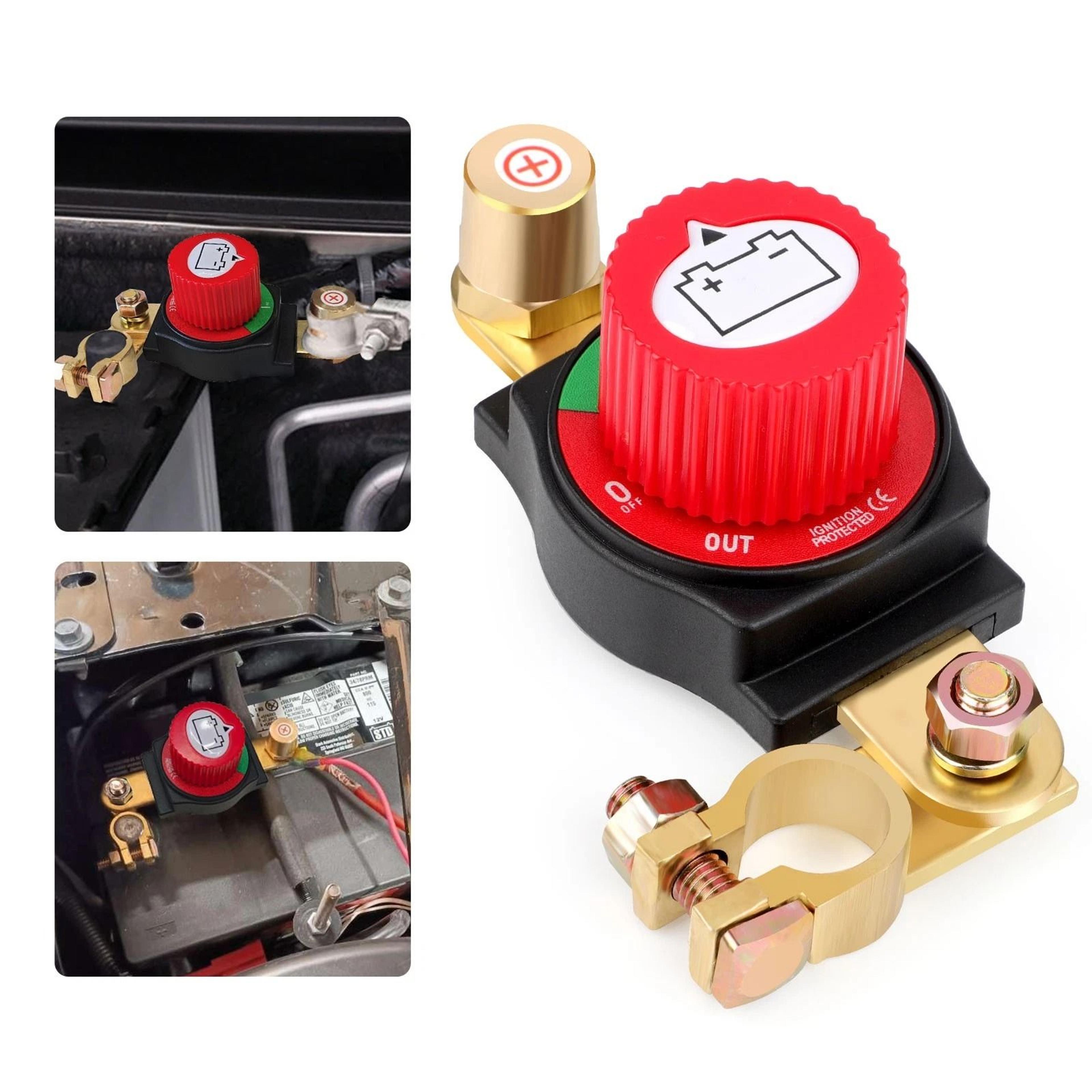 battery disconnect switch , kill switch for car, rv, boat, atv, solar, prevent battery drain and enhance safety