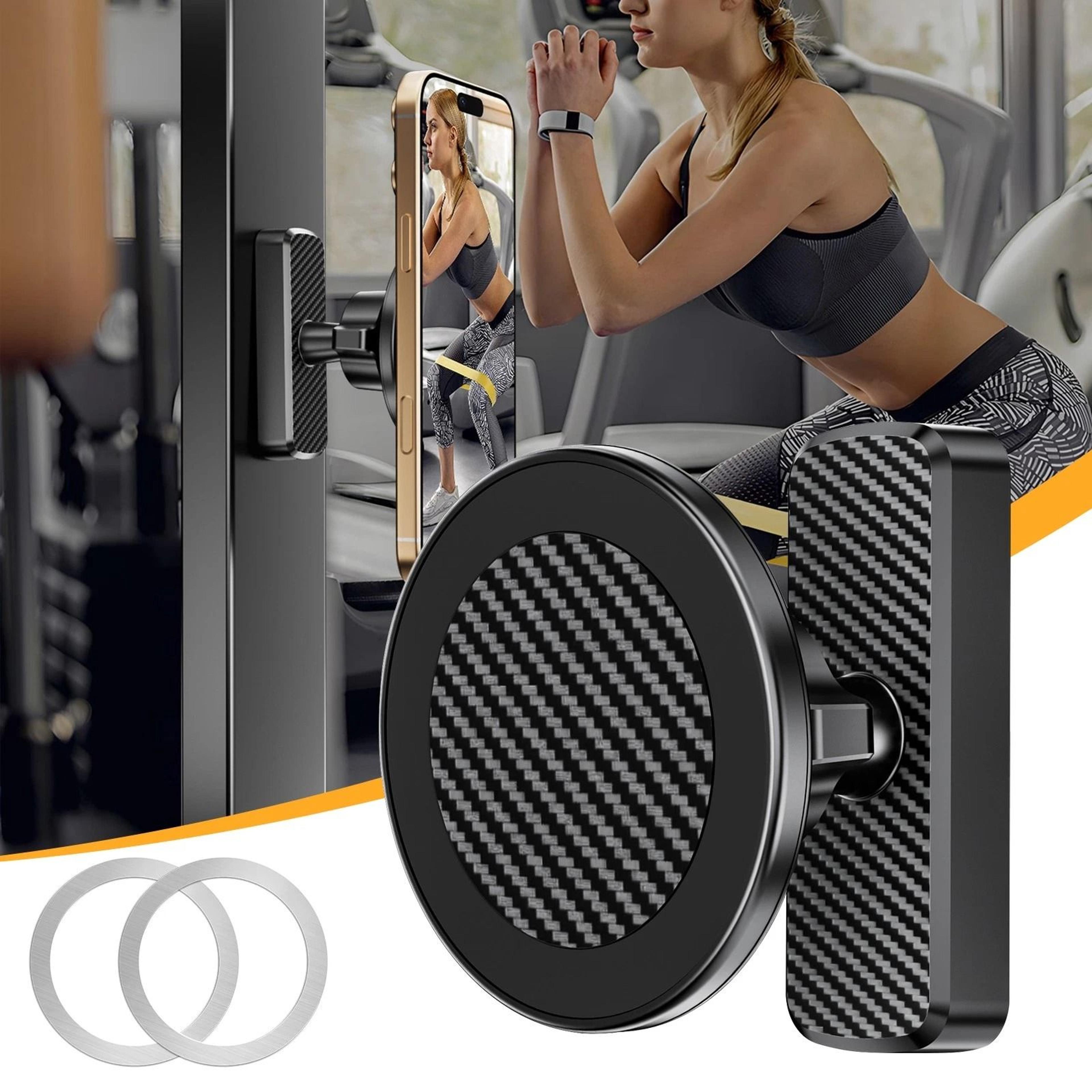 magnetic phone holder for gym, dual-sided magnet, universal golf cart mount, compatible with iphone