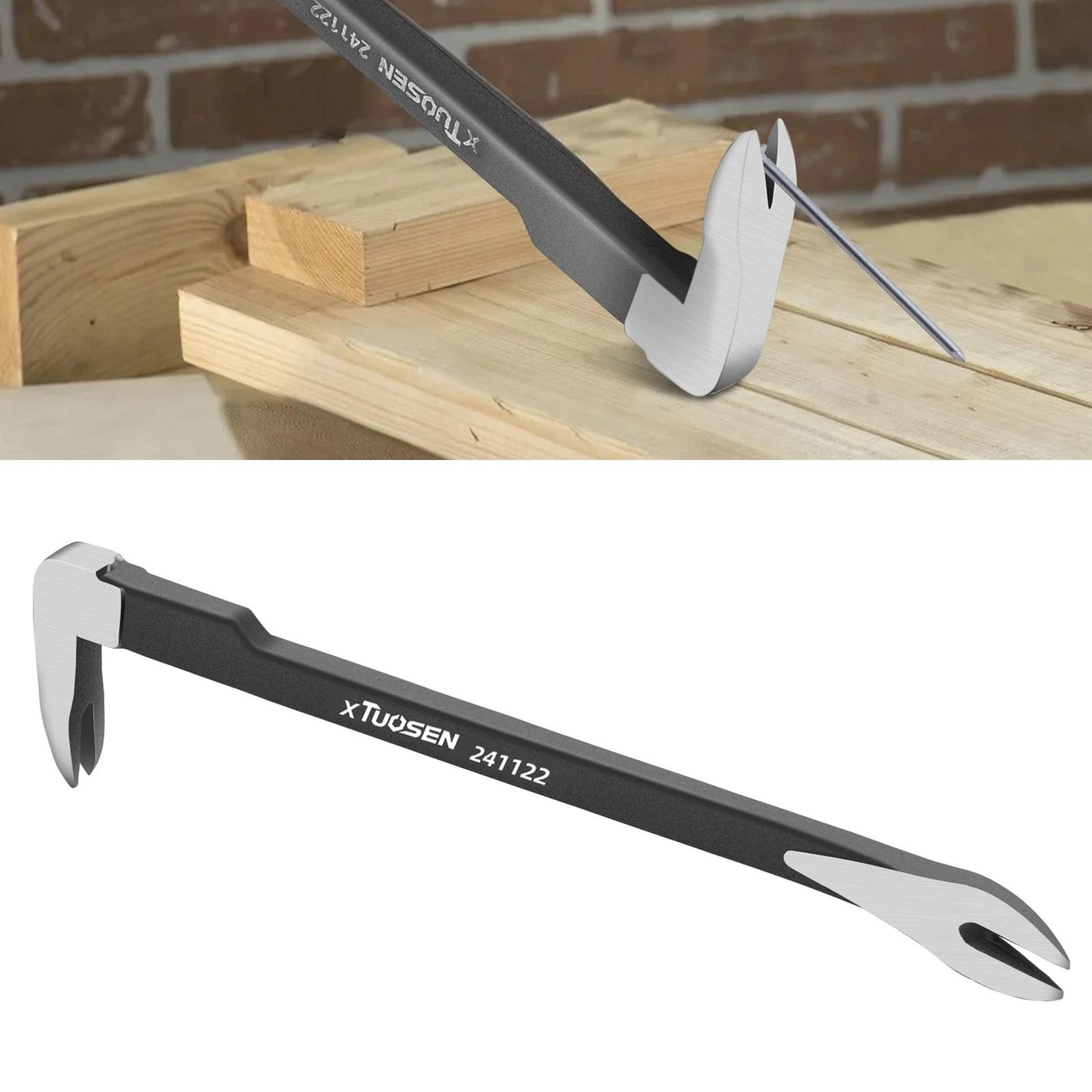 nail puller tool, multi-functional pry bar for concrete, woodworking, demolition, heavy duty nail extractor