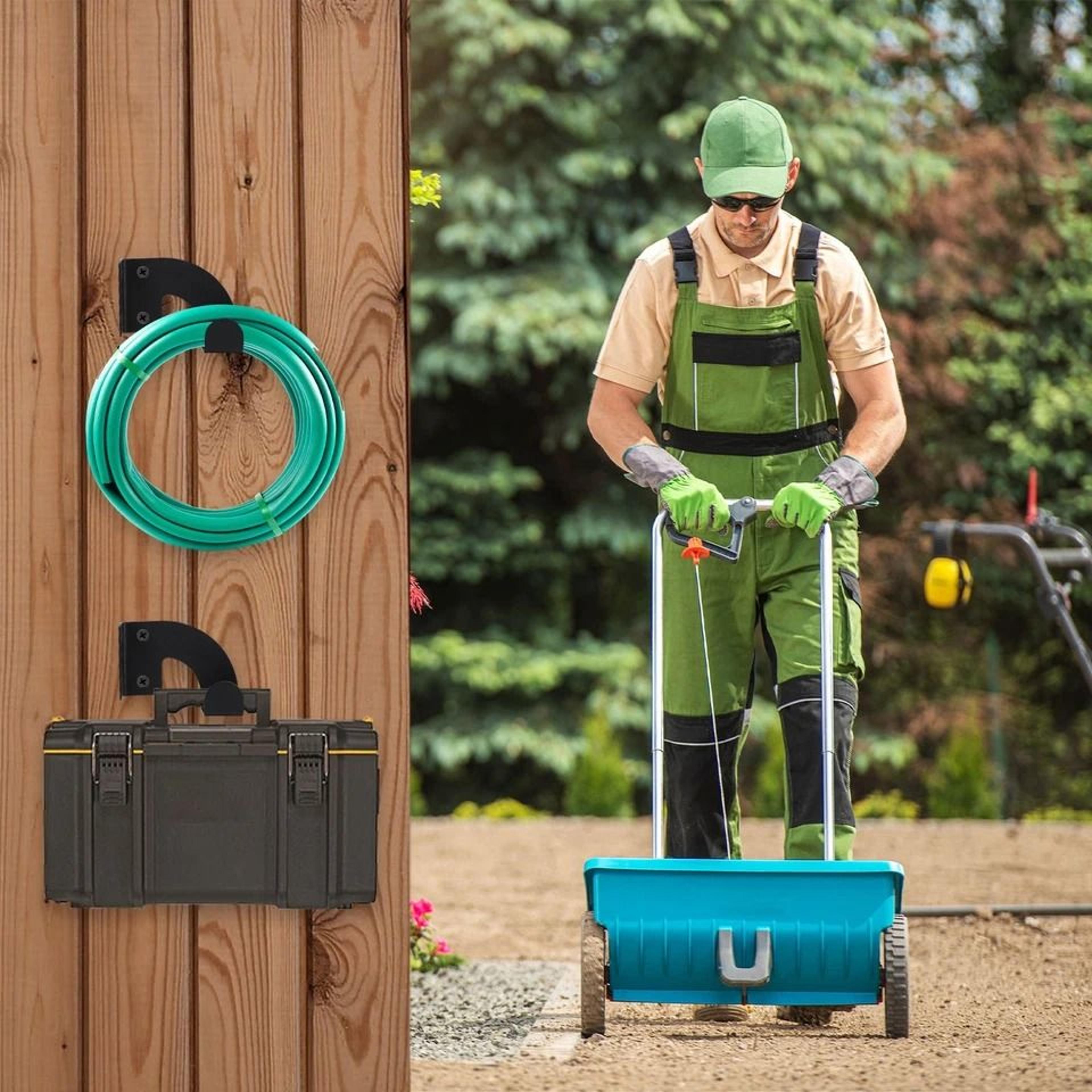 heavy duty chainsaw wall rack, organizer hooks for garage, workshop, hedge trimmer storage