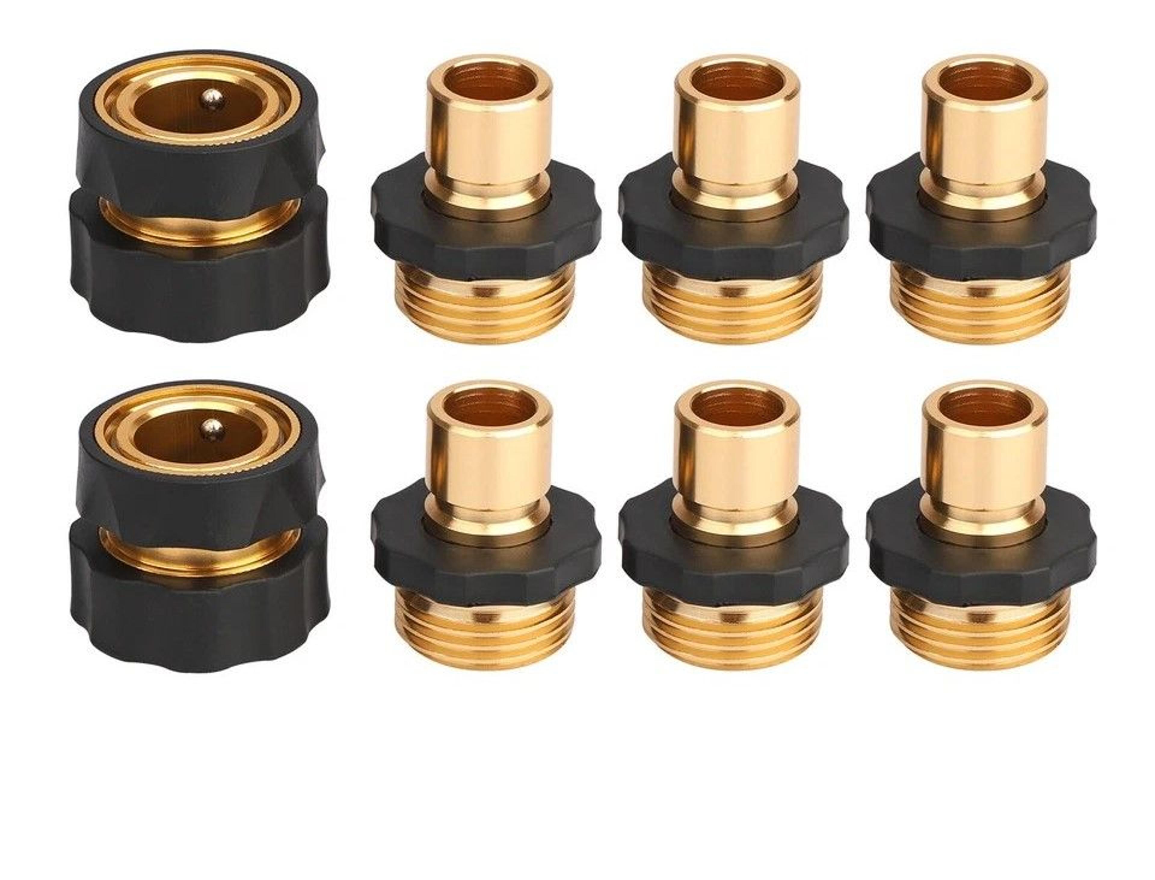 garden hose quick connect set, leak-proof female male connectors, universal fit for hoses, sprayers, and nozzles
