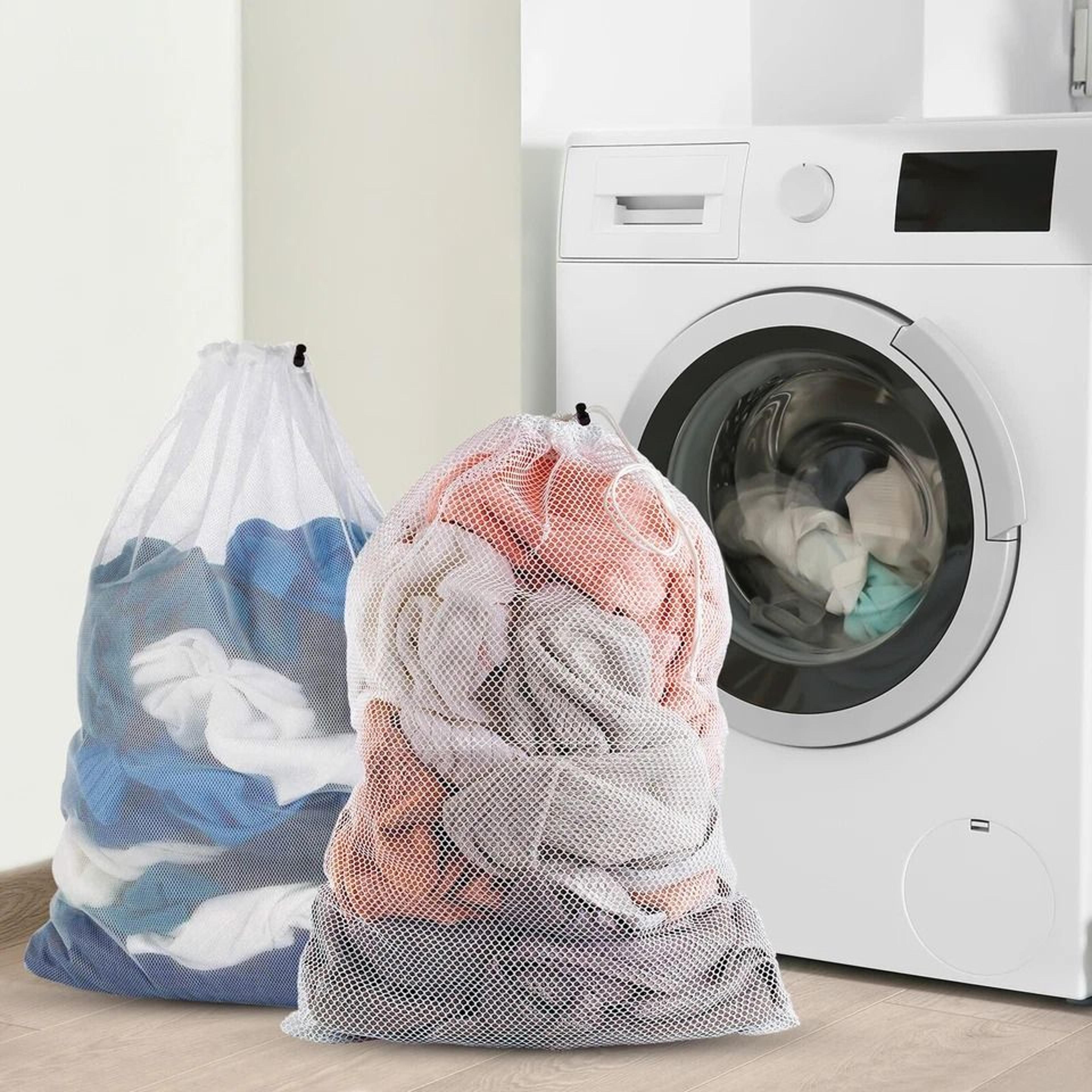 heavy duty laundry bag set, large mesh wash bags with drawstring top closure, ideal for clothes, bedding, towels