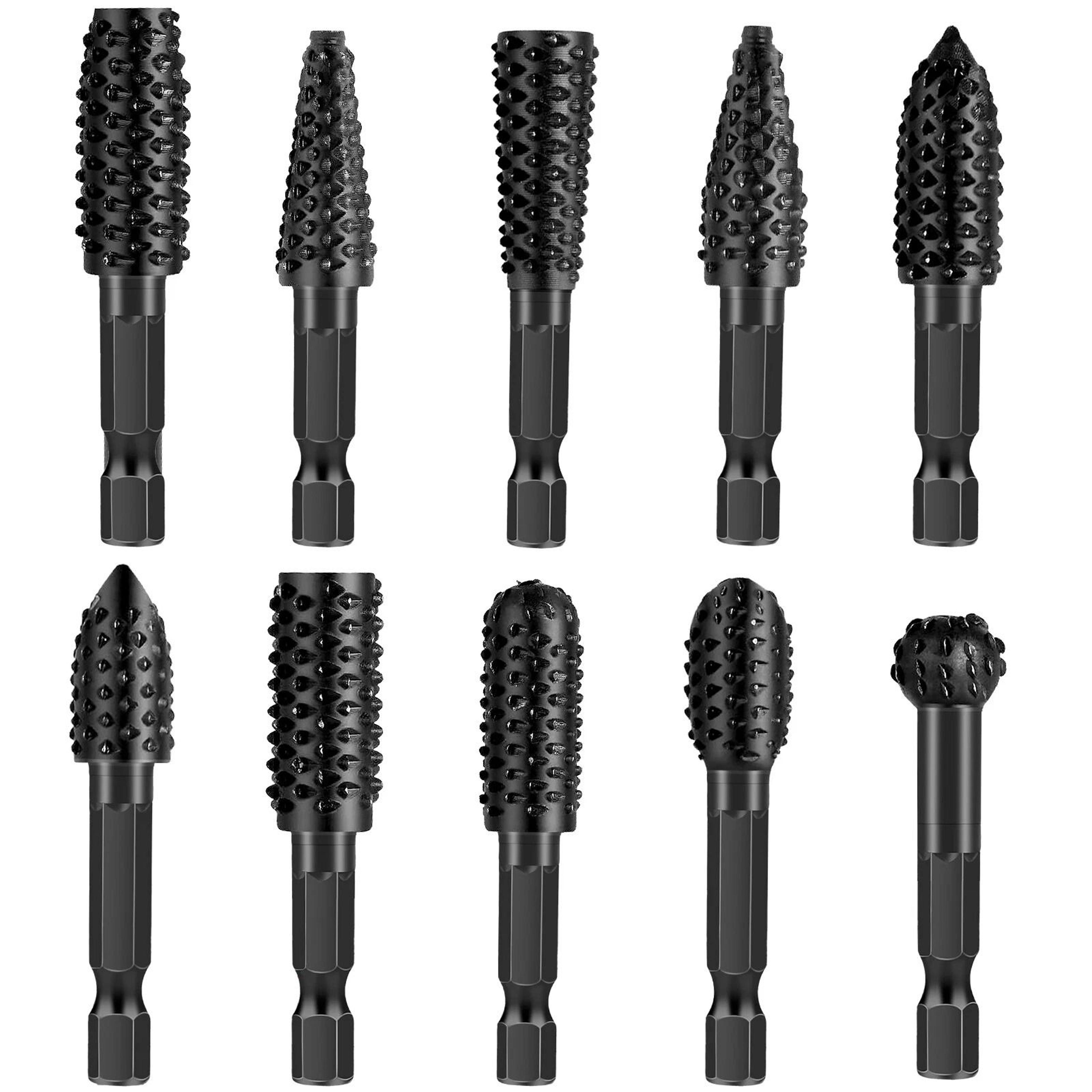 rotary file , carbon steel shank, wood carving & polishing tools for diy & woodworking projects